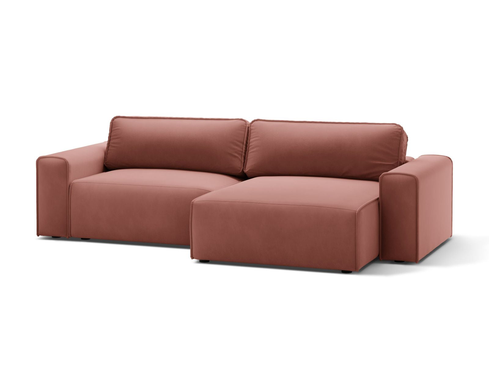 Stylisches 3-Sitzer Ecksofa Victor in Pink-Paris, ideal für Wohnräume, mit praktischer Schlaffunktion und Stauraum.
