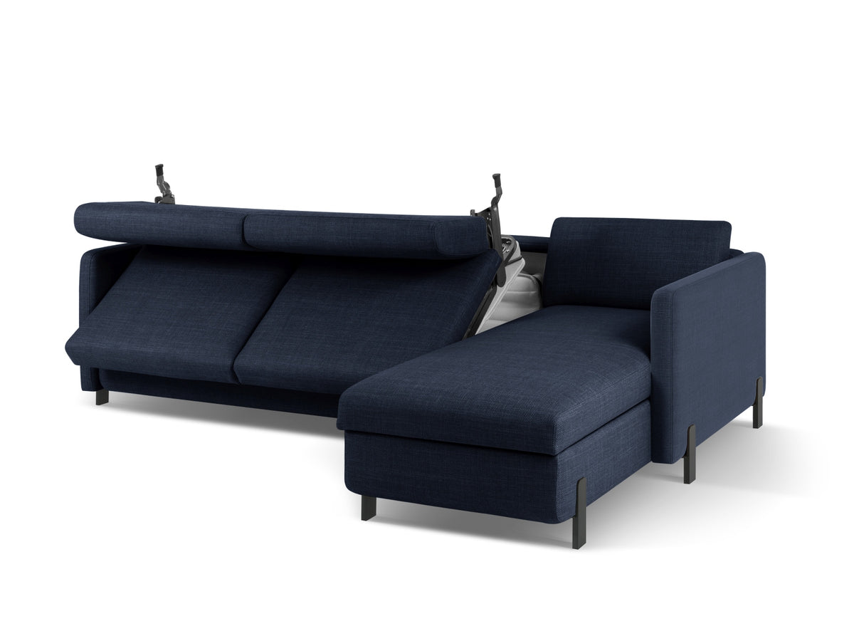Gloria Ecksofa rechts mit Schlaffunktion und Stauraum 4 Sitzer in Blue-Bjorn präsentiert im Onlineshop von KAQTU Design AG. Bettsofa rechts ist von Micadoni