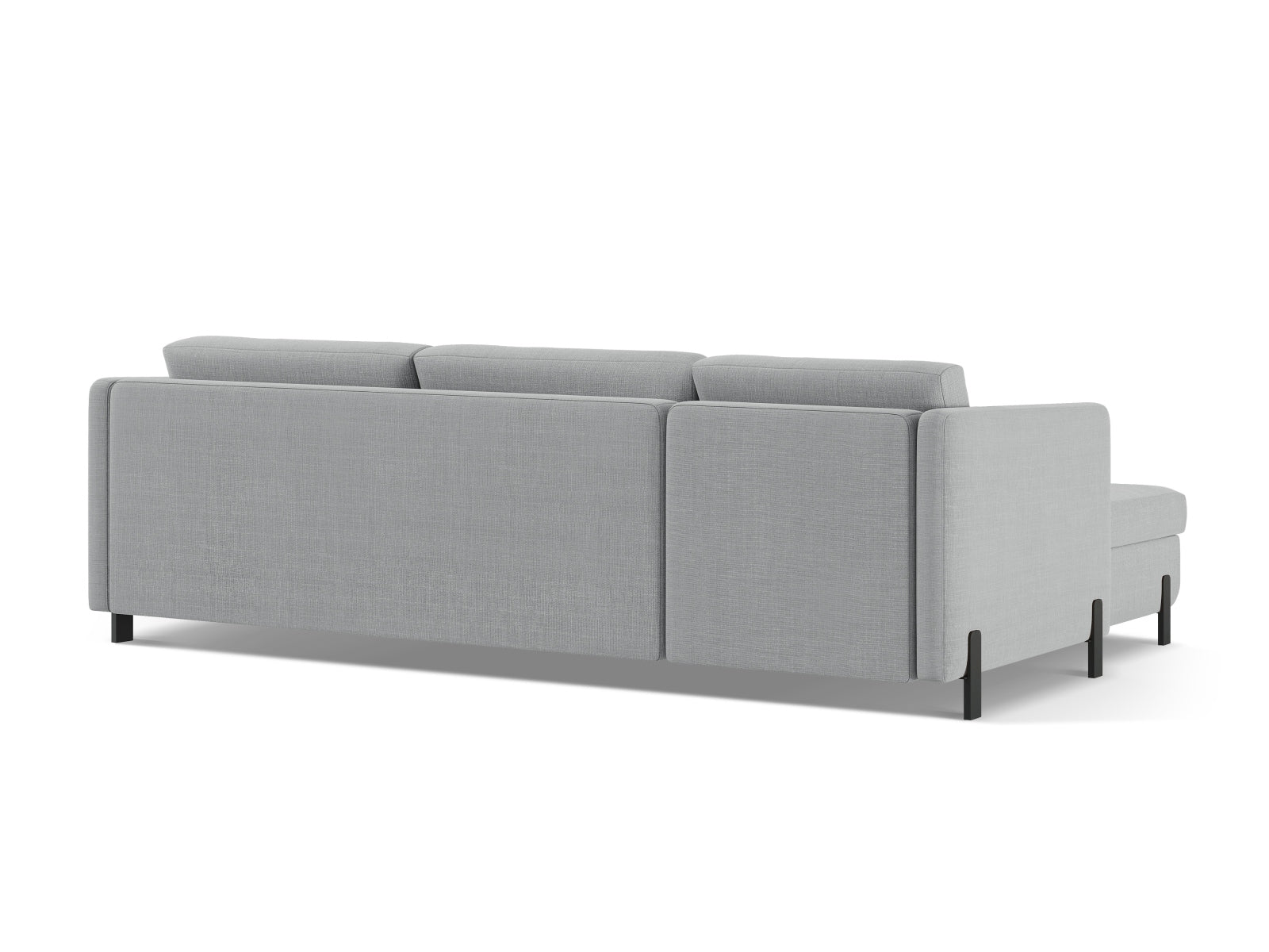 Modernes Ecksofa Gloria in Hellgrau, 4-Sitzer mit Schlaffunktion und Stauraum, ideal für gemütliche und funktionale Wohnräume.