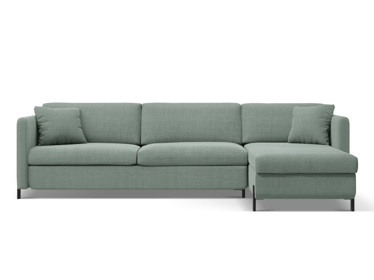 Gloria Ecksofa rechts mit Schlaffunktion und Stauraum 4 Sitzer in Mint-Bjorn präsentiert im Onlineshop von KAQTU Design AG. Bettsofa rechts ist von Micadoni