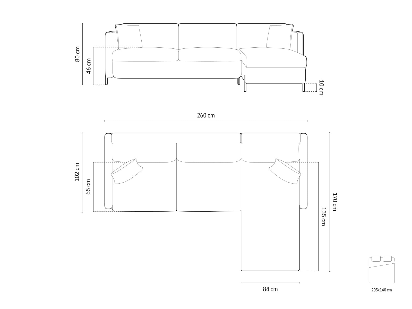 Elegantes, schwarzes Velours Ecksofa Gloria mit Schlaffunktion und Stauraum, ideal für stilvolle Wohnräume und flexible Nutzung.