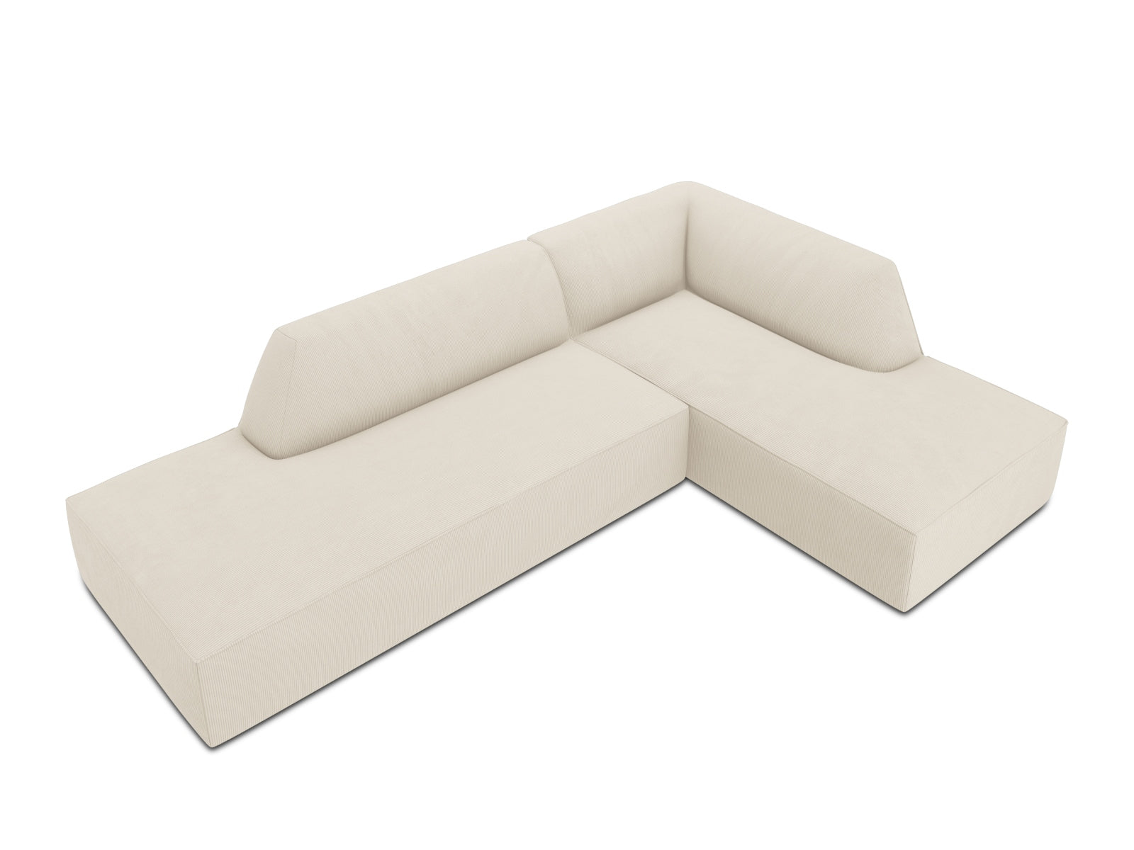 Elegantes Ruby Ecksofa in stilvollem Beige, perfekt für gemütliche Abende. Modulares Design für individuelle Raumgestaltung, erhältlich bei Micadoni.