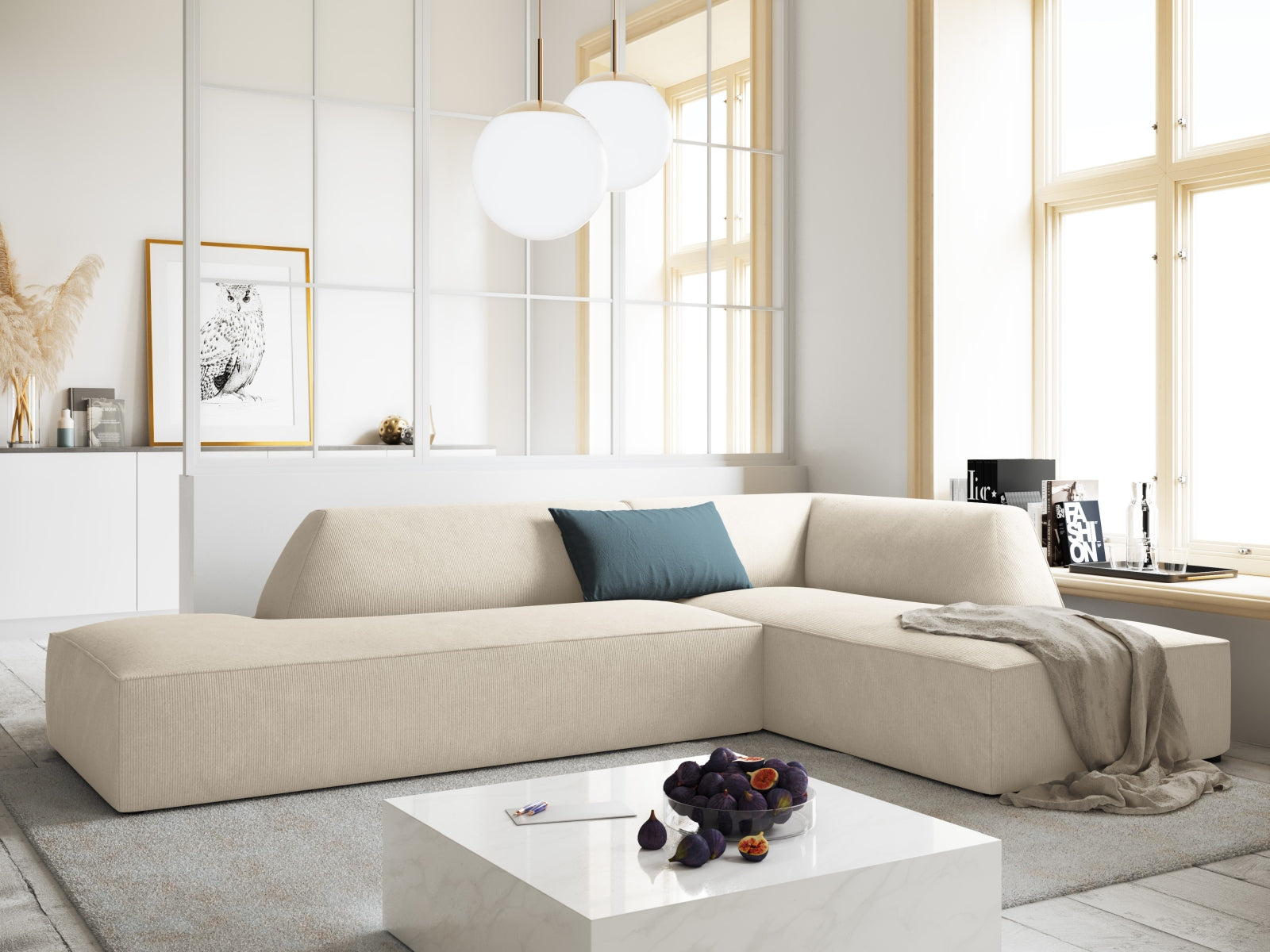 Entdecken Sie das Ruby Ecksofa rechts 4 Sitzer von Micadoni – stilvolles Design, modular und komfortabel für Ihr modernes Wohnzimmer.