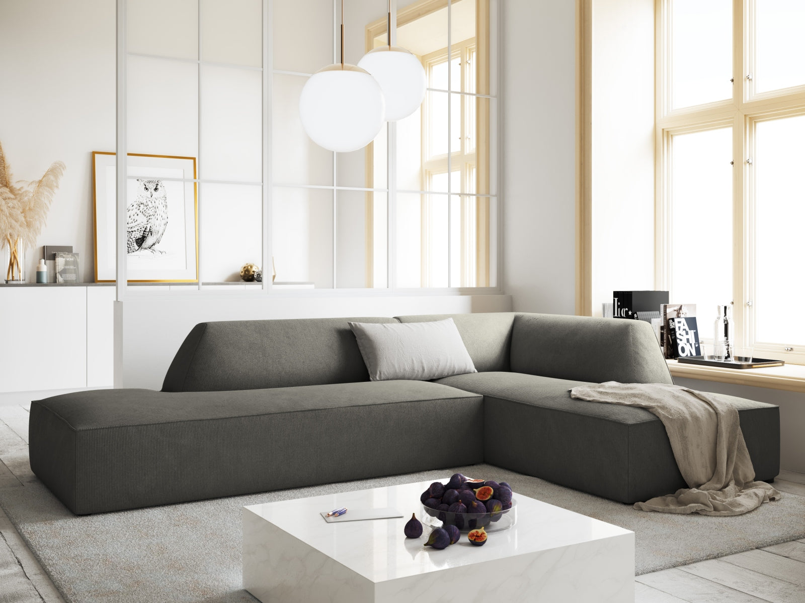 Entdecken Sie das Ruby Ecksofa rechts 4 Sitzer von Micadoni – stilvolles Design, modular und komfortabel für Ihr modernes Wohnzimmer.