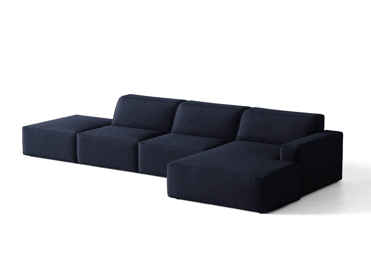 Jodie Boucle modulares Ecksofa rechts 5 Sitzer in Dark Blue-Baloo präsentiert im Onlineshop von KAQTU Design AG. L-Sofa rechts ist von Micadoni