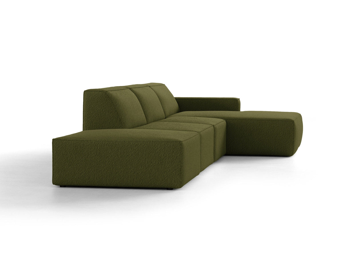 Jodie Boucle modulares Ecksofa rechts 5 Sitzer in Dark Olive Green-Baloo präsentiert im Onlineshop von KAQTU Design AG. L-Sofa rechts ist von Micadoni