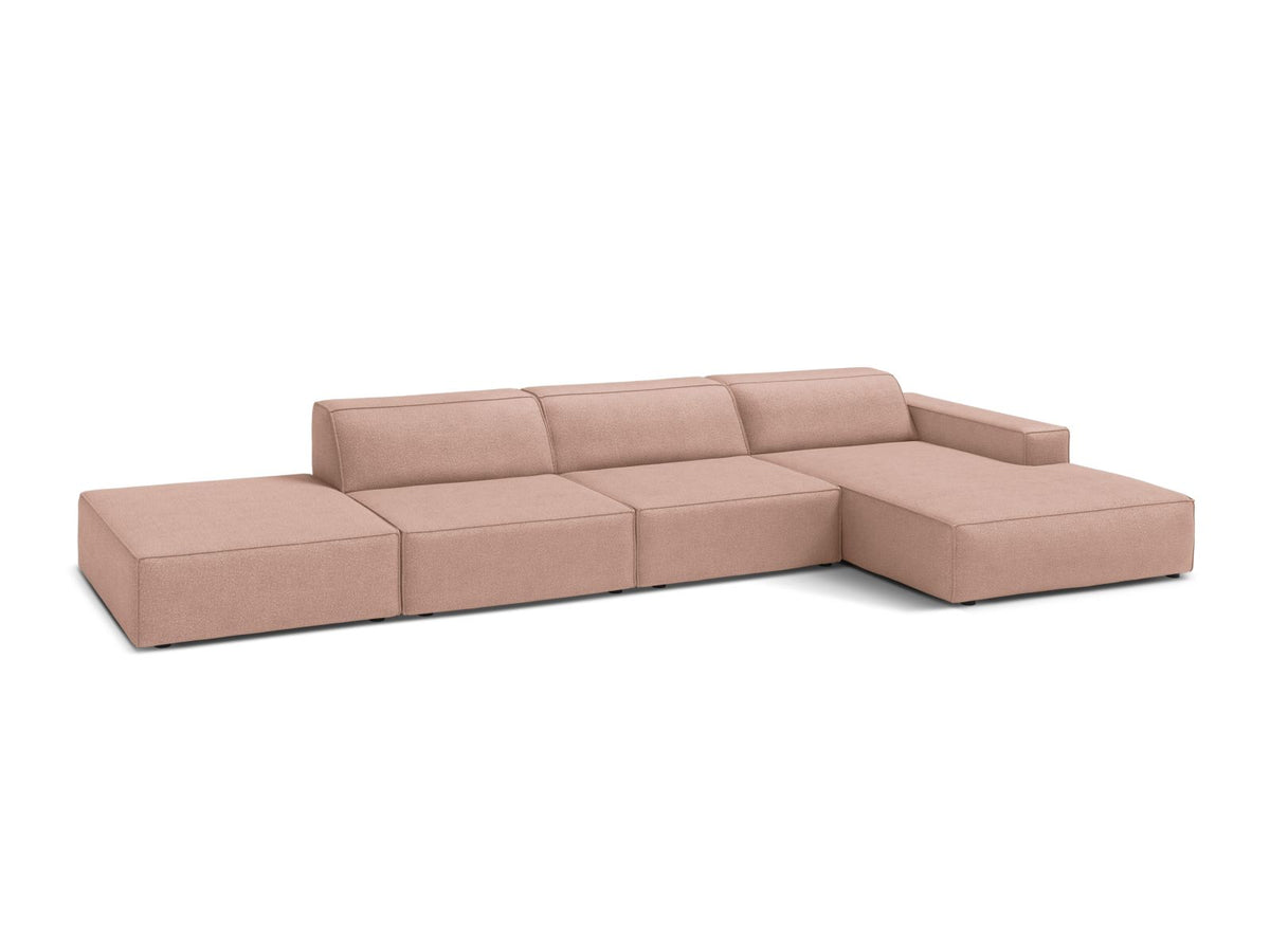 Jodie Boucle modulares Ecksofa rechts 5 Sitzer in Powder Pink-Baloo präsentiert im Onlineshop von KAQTU Design AG. Ecksofa rechts ist von Micadoni