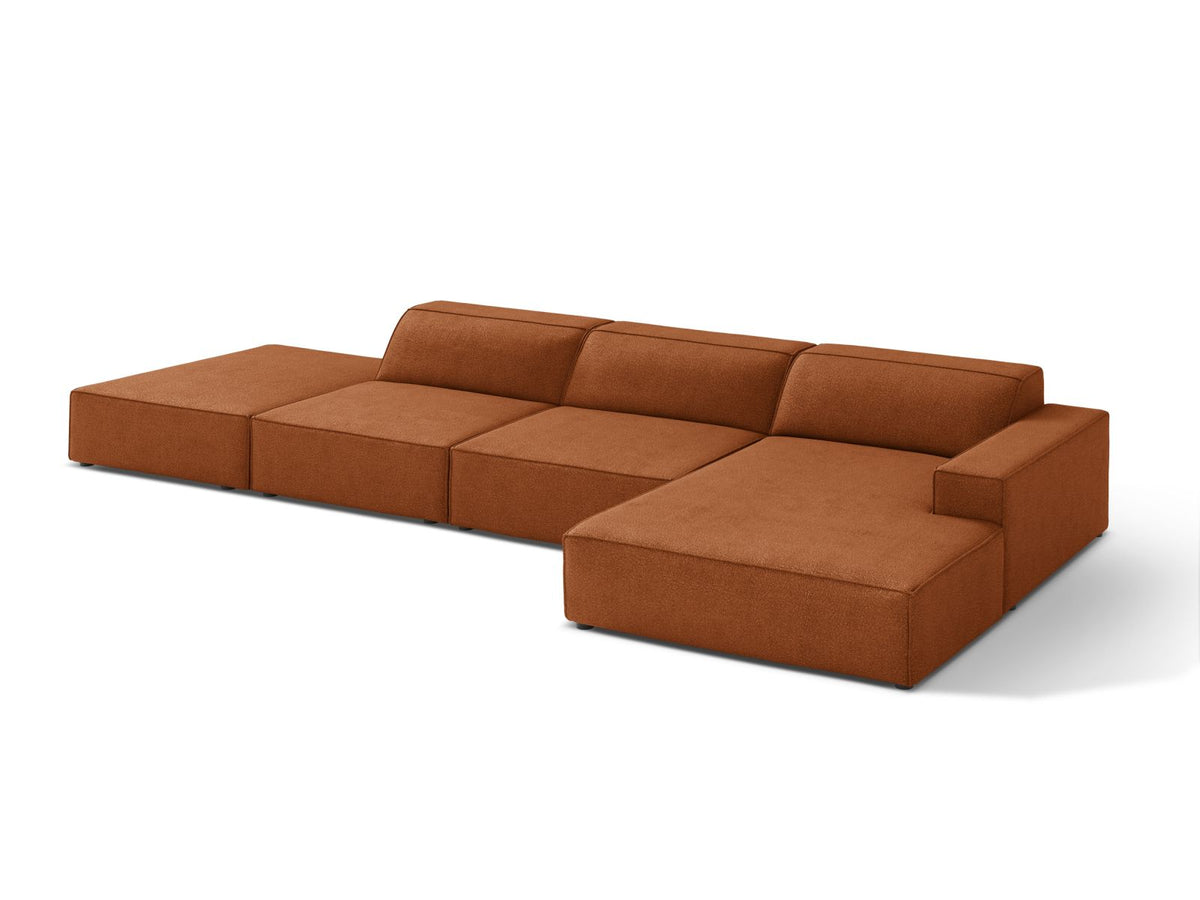 Jodie Boucle modulares Ecksofa rechts 5 Sitzer in Terracotta-Baloo präsentiert im Onlineshop von KAQTU Design AG. Ecksofa rechts ist von Micadoni