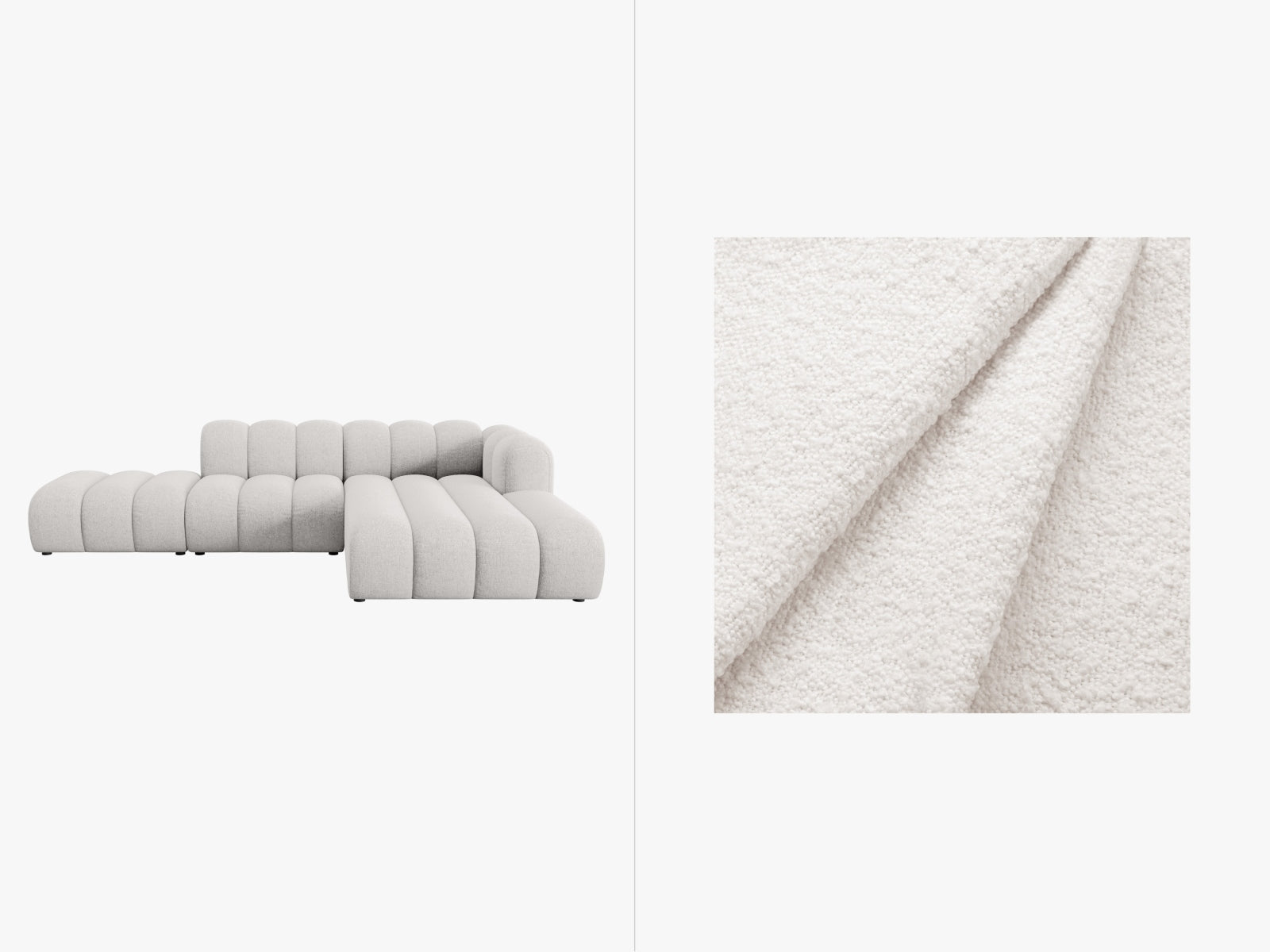 Lupine Modulares Ecksofa open rechts 5 Sitzer in White präsentiert im Onlineshop von KAQTU Design AG. L-Sofa rechts ist von Micadoni