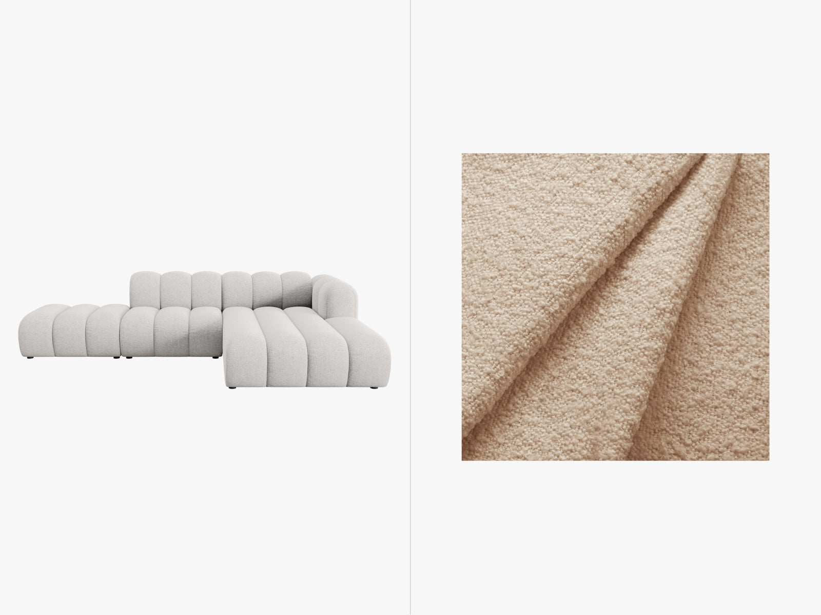 Lupine Modulares Ecksofa open rechts 5 Sitzer in Beige präsentiert im Onlineshop von KAQTU Design AG. L-Sofa rechts ist von Micadoni