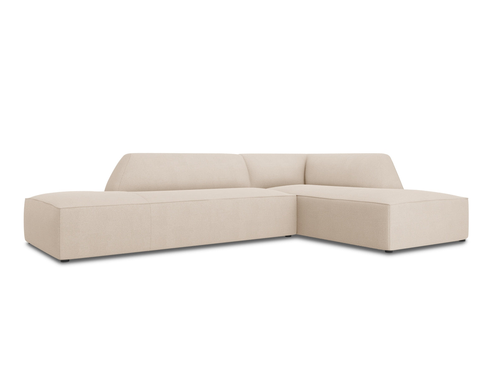 Elegantes Ruby Ecksofa in Beige-Ottawa, 4-Sitzer mit moduler Bauweise, ideal für stilvolle Wohnräume, erhältlich bei KAQTU Design AG.