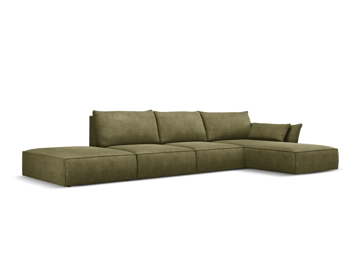 Kaelle Ecksofa rechts 5 Sitzer in Green-Over The Horizon präsentiert im Onlineshop von KAQTU Design AG. Bettsofa rechts ist von Micadoni