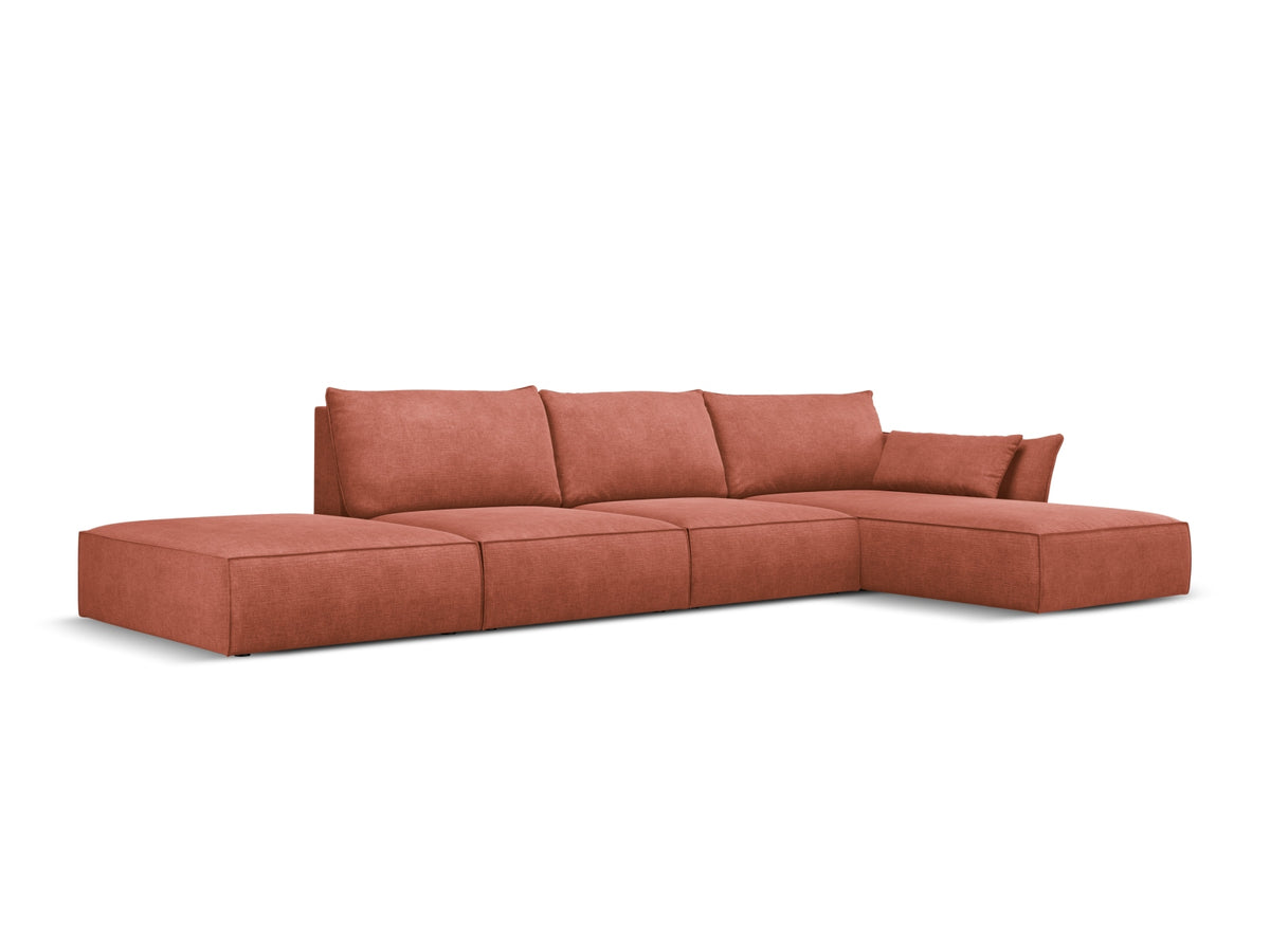 Kaelle Ecksofa rechts 5 Sitzer in Terracotta-Over The Horizon präsentiert im Onlineshop von KAQTU Design AG. Bettsofa rechts ist von Micadoni