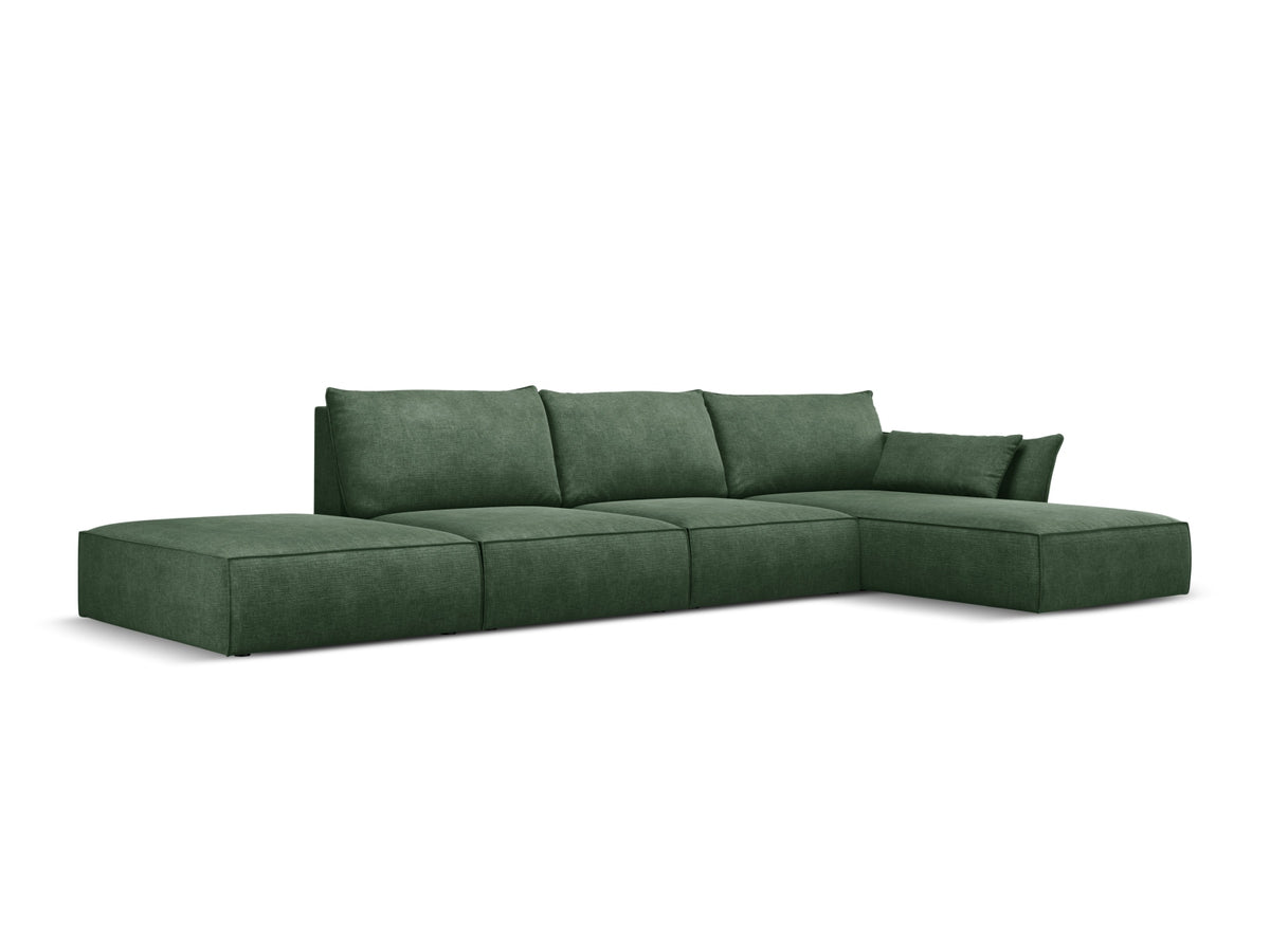 Kaelle Ecksofa rechts 5 Sitzer in Bottle Green-Over The Horizon präsentiert im Onlineshop von KAQTU Design AG. Bettsofa rechts ist von Micadoni