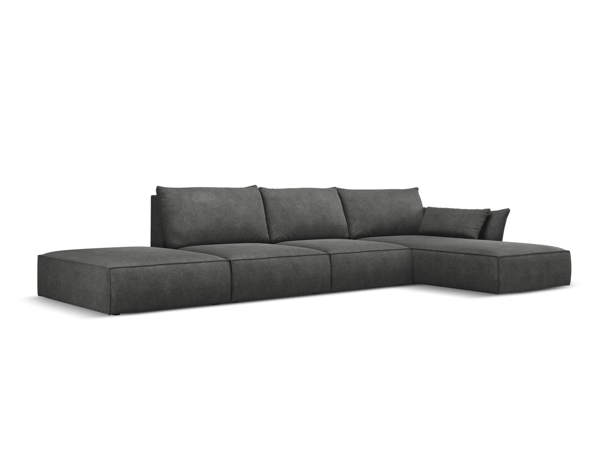 Kaelle Ecksofa rechts 5 Sitzer in Dark Grey-Over The Horizon präsentiert im Onlineshop von KAQTU Design AG. Bettsofa rechts ist von Micadoni