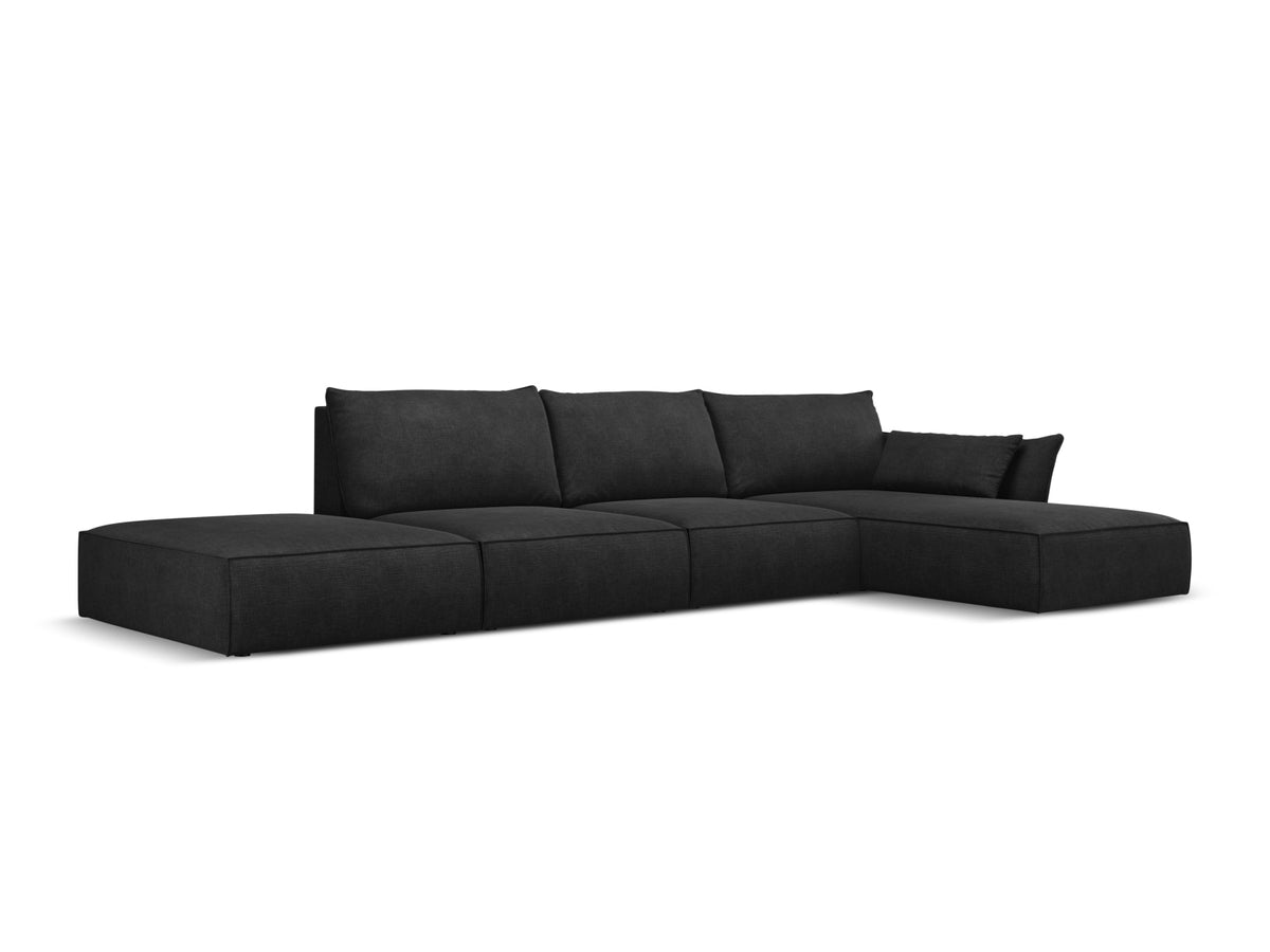 Kaelle Ecksofa rechts 5 Sitzer in Black-Over The Horizon präsentiert im Onlineshop von KAQTU Design AG. Bettsofa rechts ist von Micadoni