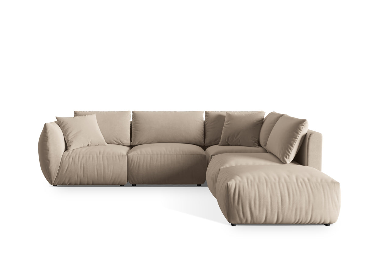 Chris Velour Modular Ecksofa rechts 4 Sitzer in Ecru-Casino präsentiert im Onlineshop von KAQTU Design AG. Ecksofa rechts ist von Micadoni