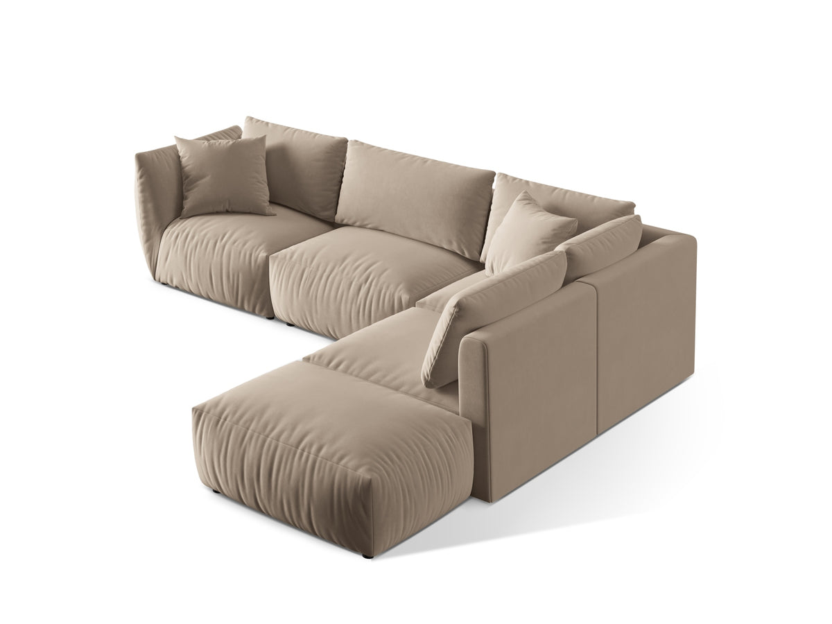 Chris Velour Modular Ecksofa rechts 4 Sitzer in Ecru-Casino präsentiert im Onlineshop von KAQTU Design AG. Ecksofa rechts ist von Micadoni