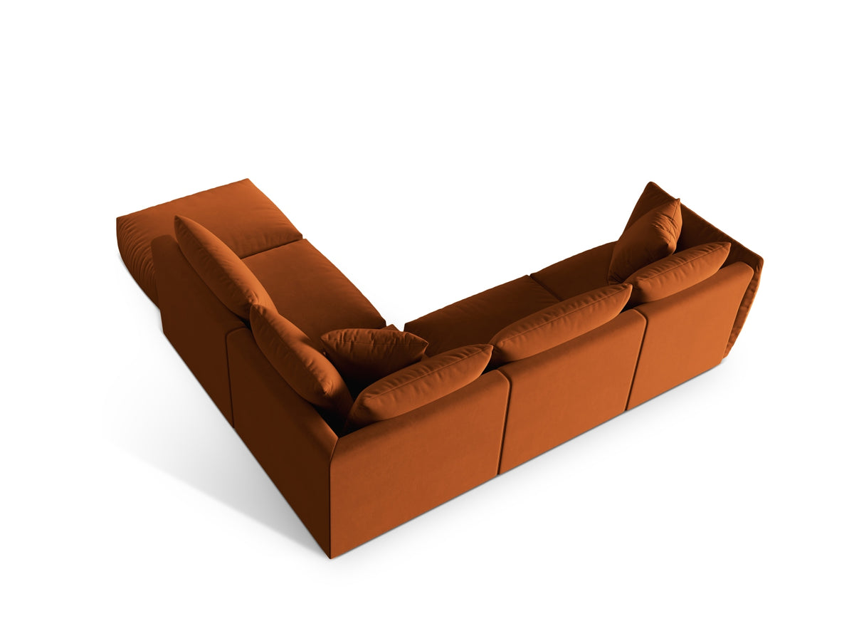 Chris Velour Modular Ecksofa rechts 4 Sitzer in Terracotta-Casino präsentiert im Onlineshop von KAQTU Design AG. Ecksofa rechts ist von Micadoni
