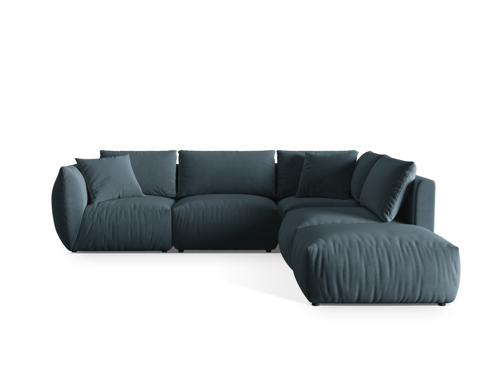 Chris Velour Modular Ecksofa rechts 4 Sitzer in Pastel Blue präsentiert im Onlineshop von KAQTU Design AG. Ecksofa rechts ist von Micadoni