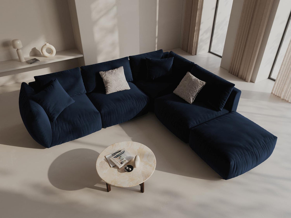 Chris Velour Modular Ecksofa rechts 4 Sitzer in Royal Blue-Casino präsentiert im Onlineshop von KAQTU Design AG. Ecksofa rechts ist von Micadoni