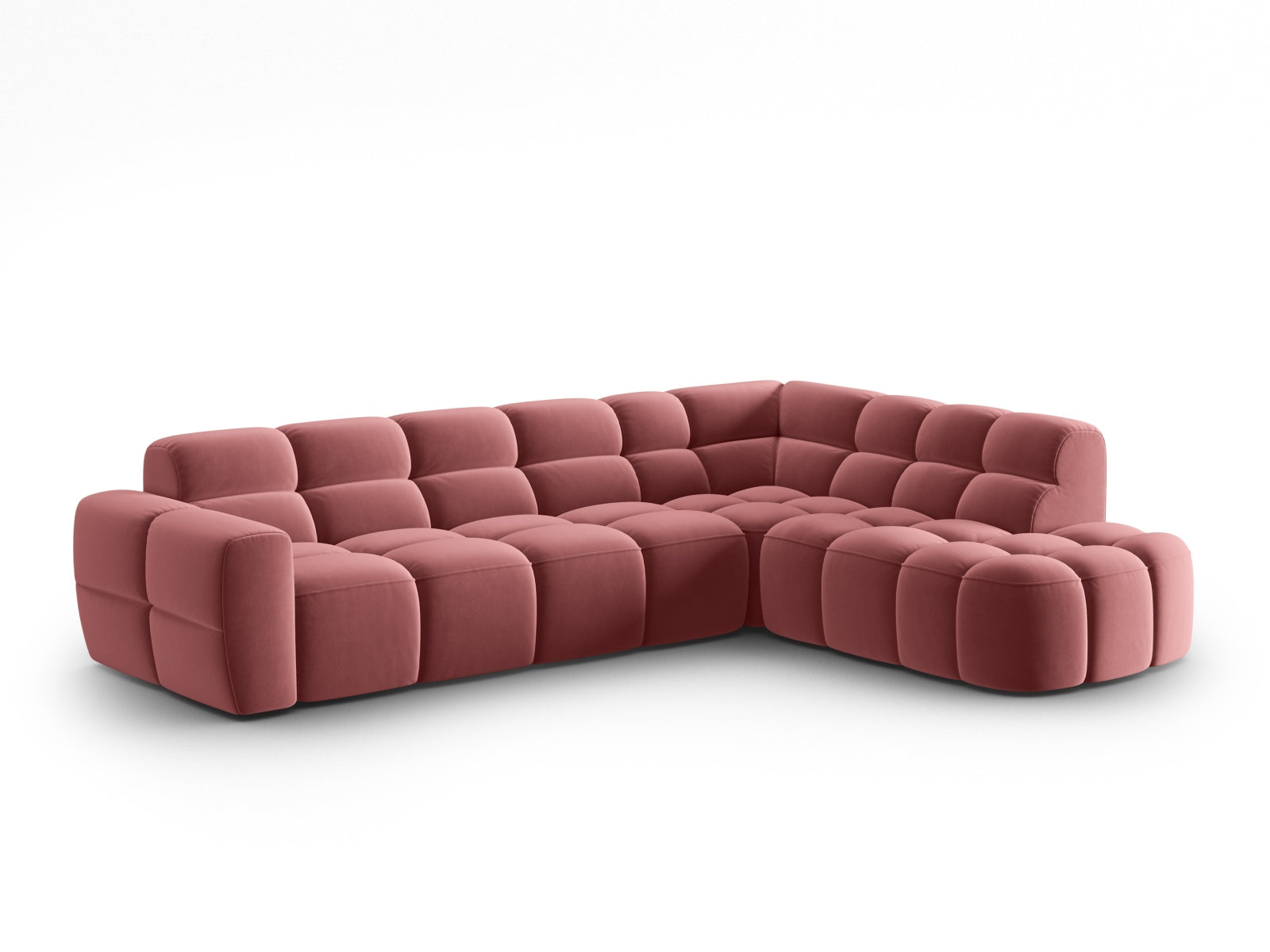 Entdecken Sie das elegante Lisa Velour Ecksofa rechts von Micadoni. Dieses 5-Sitzer Sofa bietet perfekten Komfort und zeitgemässes Design für Ihr Zuhause.