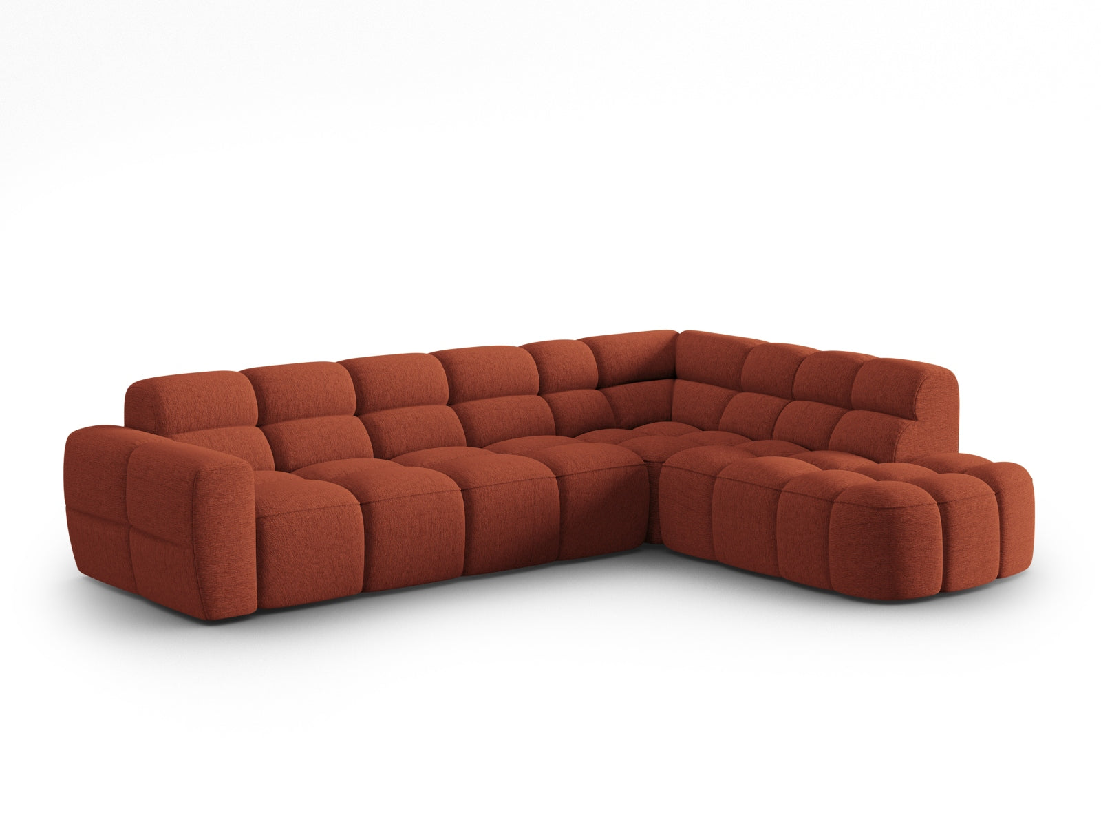 Entdecken Sie das elegante Lisa Ecksofa rechts 5 Sitzer von Micadoni. Hochwertiger Velours, grosszügiger Platz und modernes Design für Ihr Wohnzimmer.