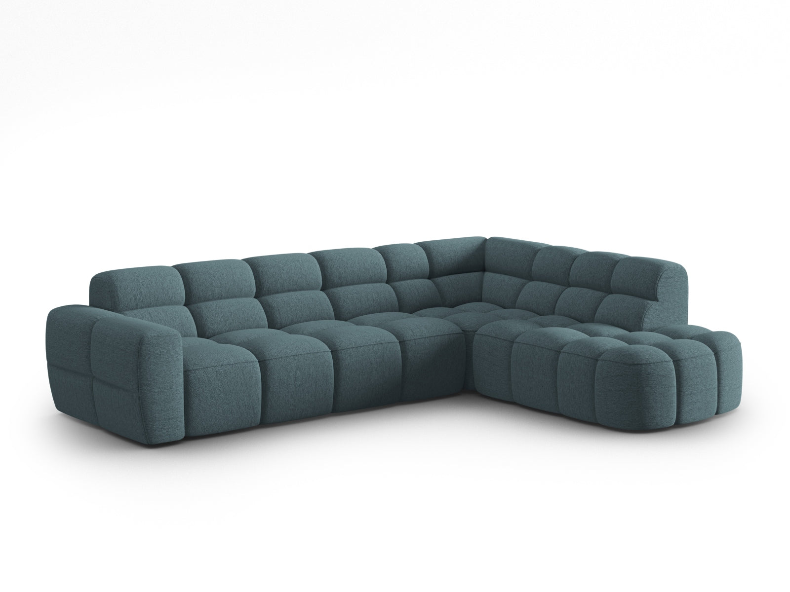 Entdecken Sie das elegante Lisa Ecksofa rechts 5 Sitzer von Micadoni. Hochwertiger Velours, grosszügiger Platz und modernes Design für Ihr Wohnzimmer.