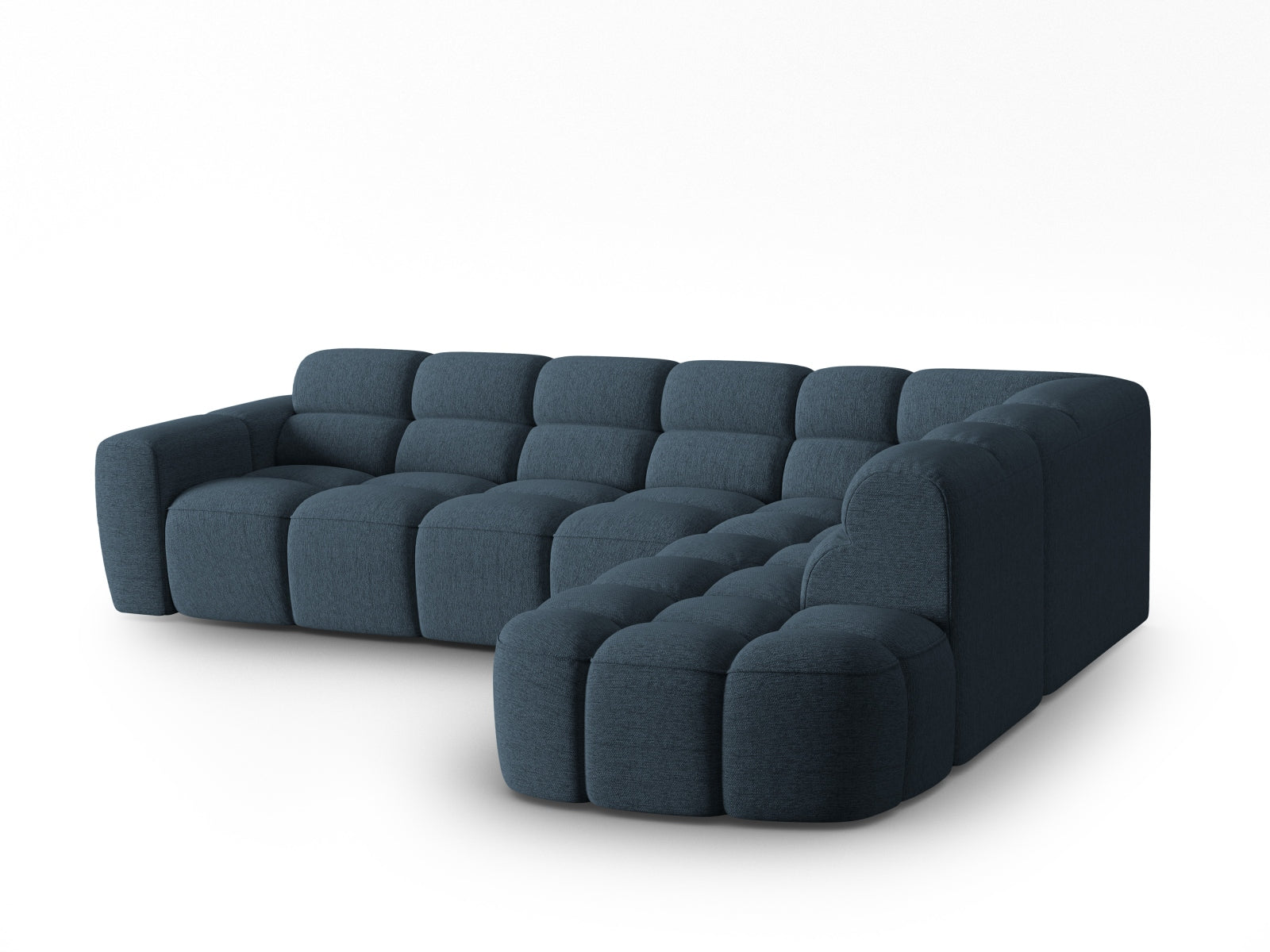Entdecken Sie das elegante Lisa Ecksofa rechts 5 Sitzer von Micadoni. Hochwertiger Velours, grosszügiger Platz und modernes Design für Ihr Wohnzimmer.
