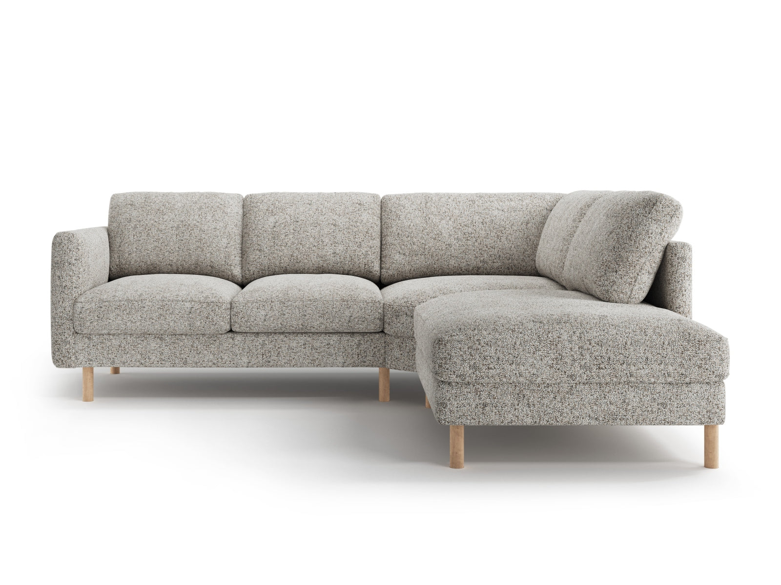 Stylisches Eden Ecksofa in Beige Melange von Micadoni, 4-Sitzer, ideal für entspannte Stunden und elegantes Interieur.
