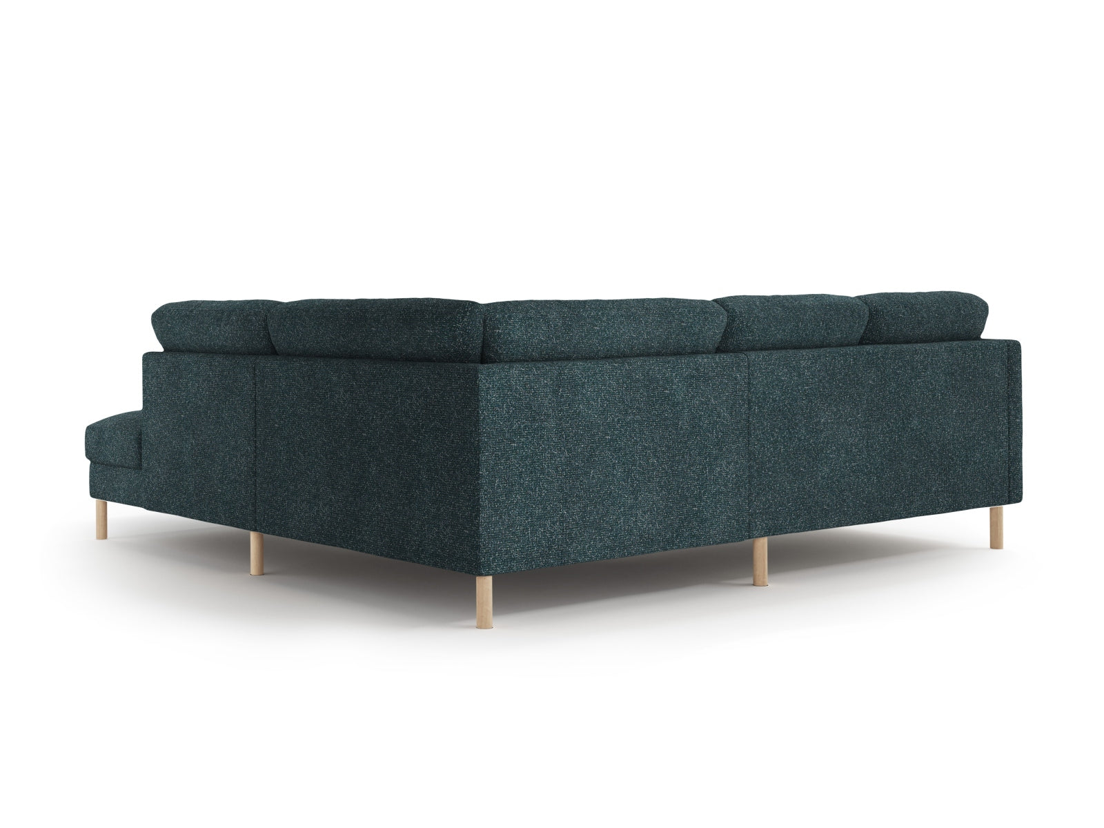 Elegantes Eden Ecksofa rechts von Micadoni, 4-Sitzer in trendigem Green Blue Melange, ideal für moderne und gemütliche Wohnambiente.