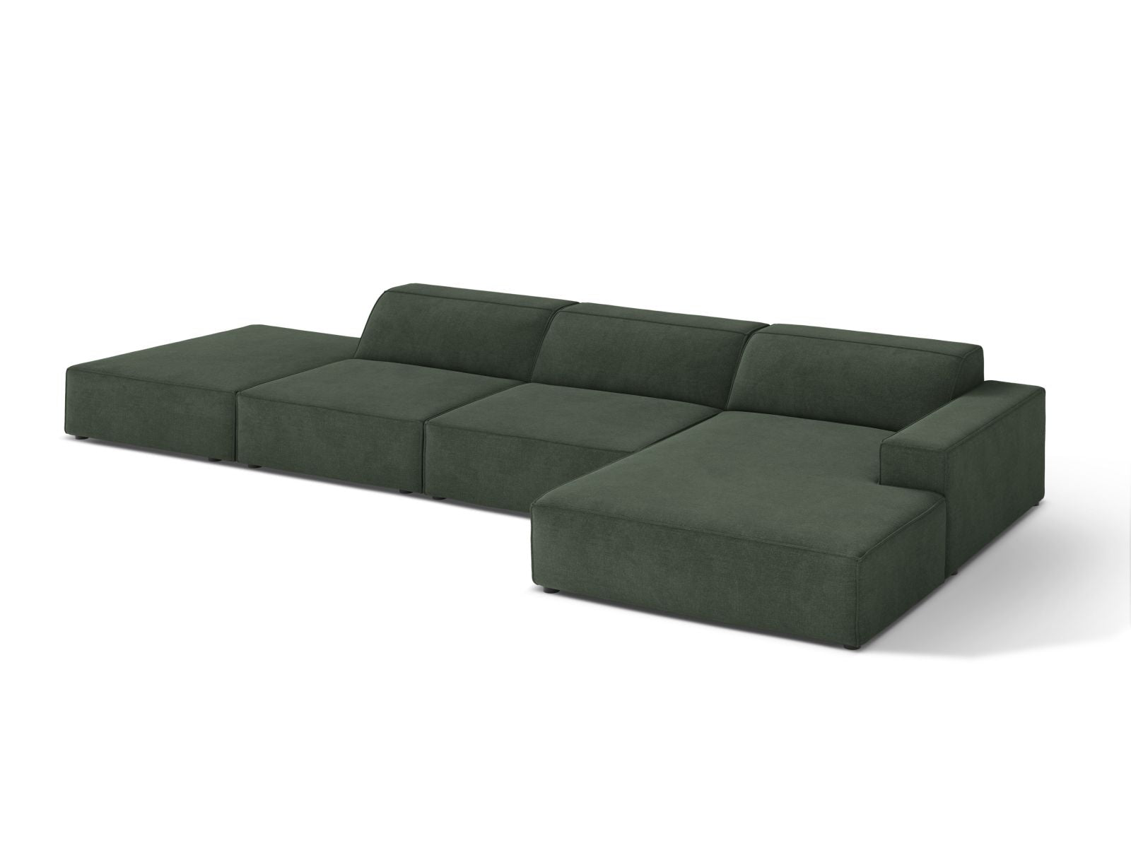 Elegantes 5-Sitzer Ecksofa Jodie in Moss Green-Liberty, ideal für stilvolle Wohnräume und gesellige Stunden, erhältlich bei Micadoni.