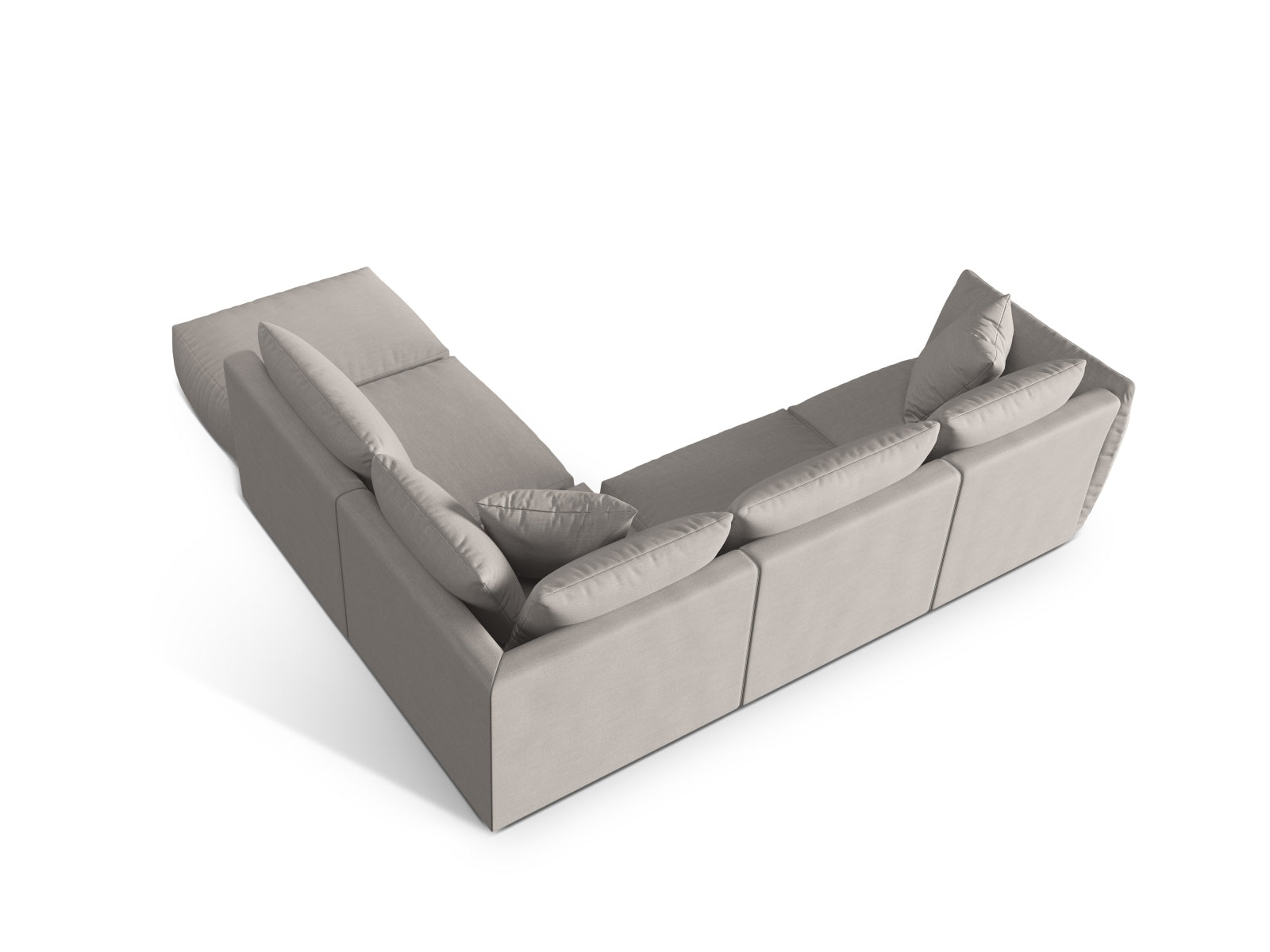 Elegantes Chris Modular Ecksofa rechts, 4-Sitzer in Natural-LINS, perfekt für entspannte Abende und modernes Wohndesign.