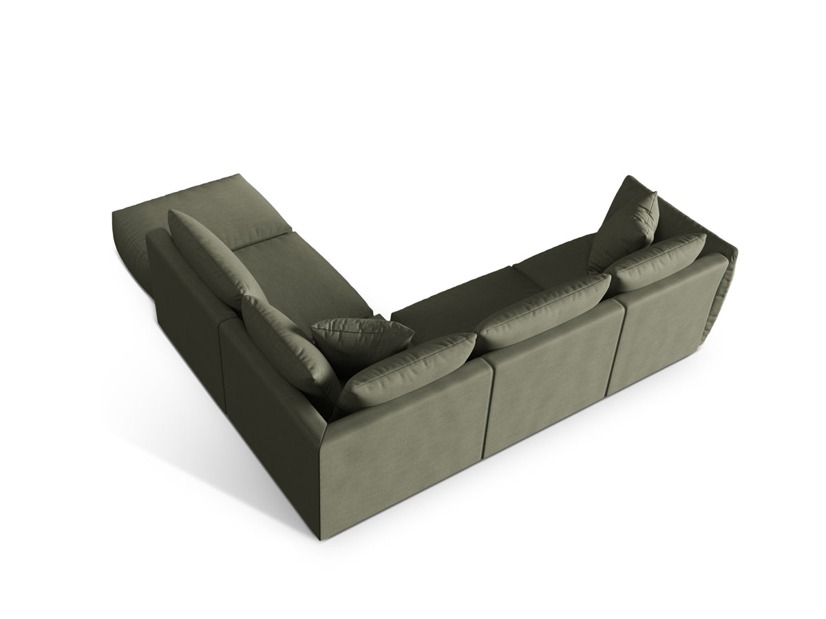 Chris Modular Ecksofa rechts 4 Sitzer in Muted Blue-LINS präsentiert im Onlineshop von KAQTU Design AG. Ecksofa rechts ist von Micadoni