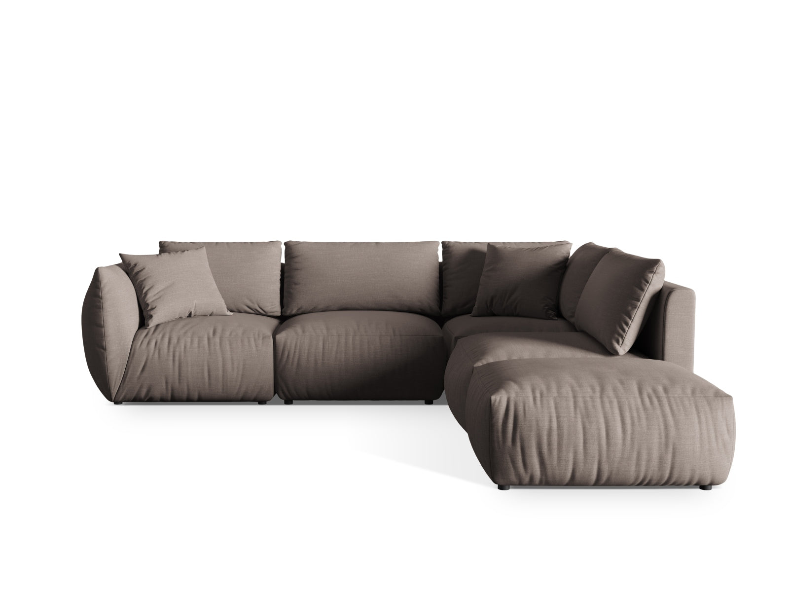 Chris Modular Ecksofa rechts 4 Sitzer in Warm grey präsentiert im Onlineshop von KAQTU Design AG. Ecksofa rechts ist von Micadoni