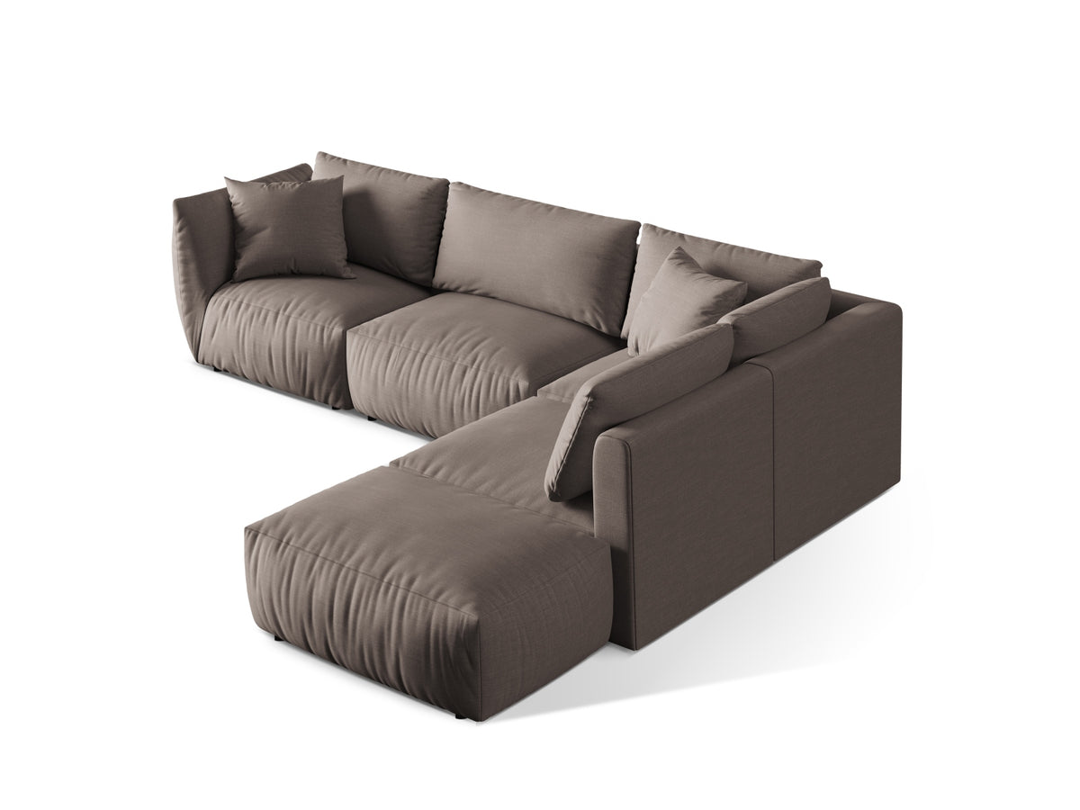 Chris Modular Ecksofa rechts 4 Sitzer in Warm grey-LINS präsentiert im Onlineshop von KAQTU Design AG. Ecksofa rechts ist von Micadoni
