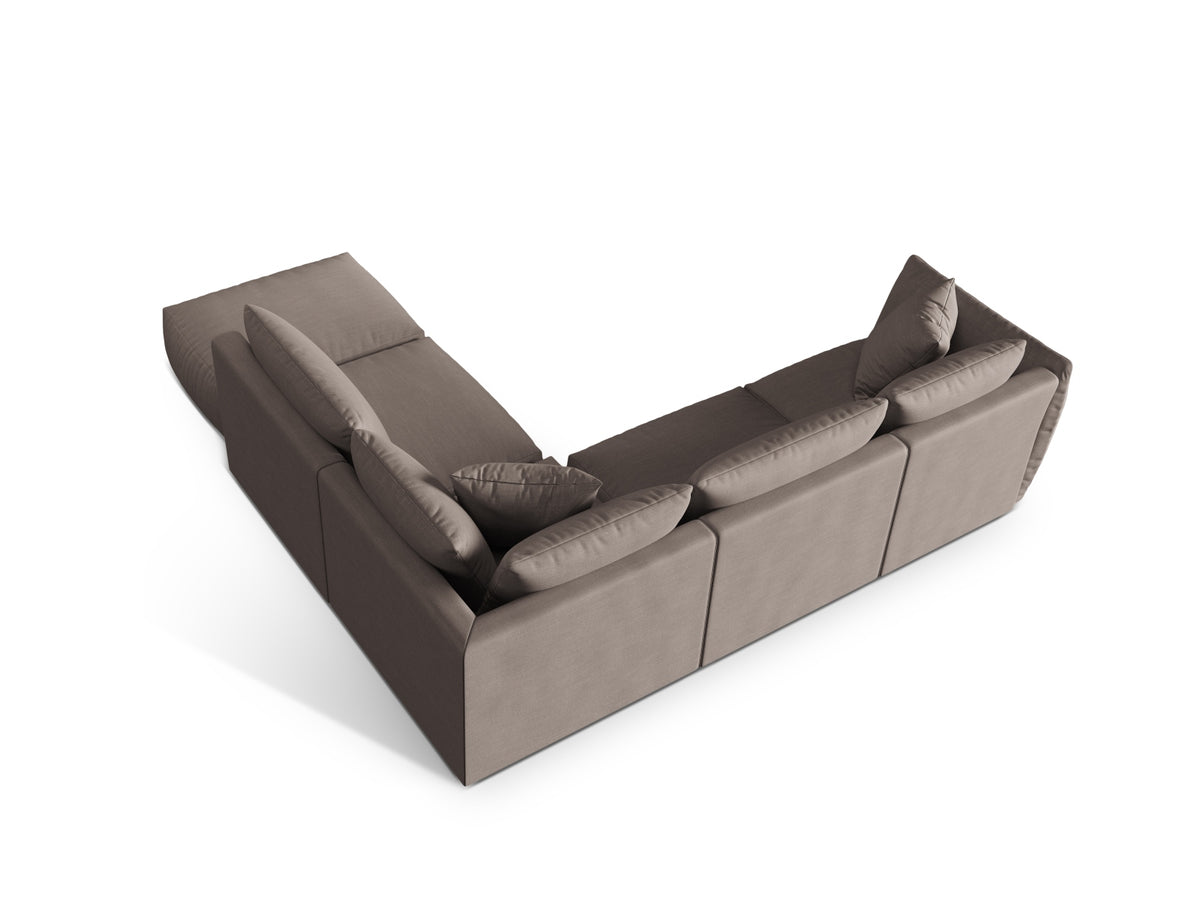 Chris Modular Ecksofa rechts 4 Sitzer in Warm grey-LINS präsentiert im Onlineshop von KAQTU Design AG. Ecksofa rechts ist von Micadoni