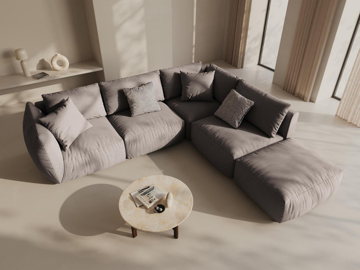 Chris Modular Ecksofa rechts 4 Sitzer in Warm grey-LINS präsentiert im Onlineshop von KAQTU Design AG. Ecksofa rechts ist von Micadoni