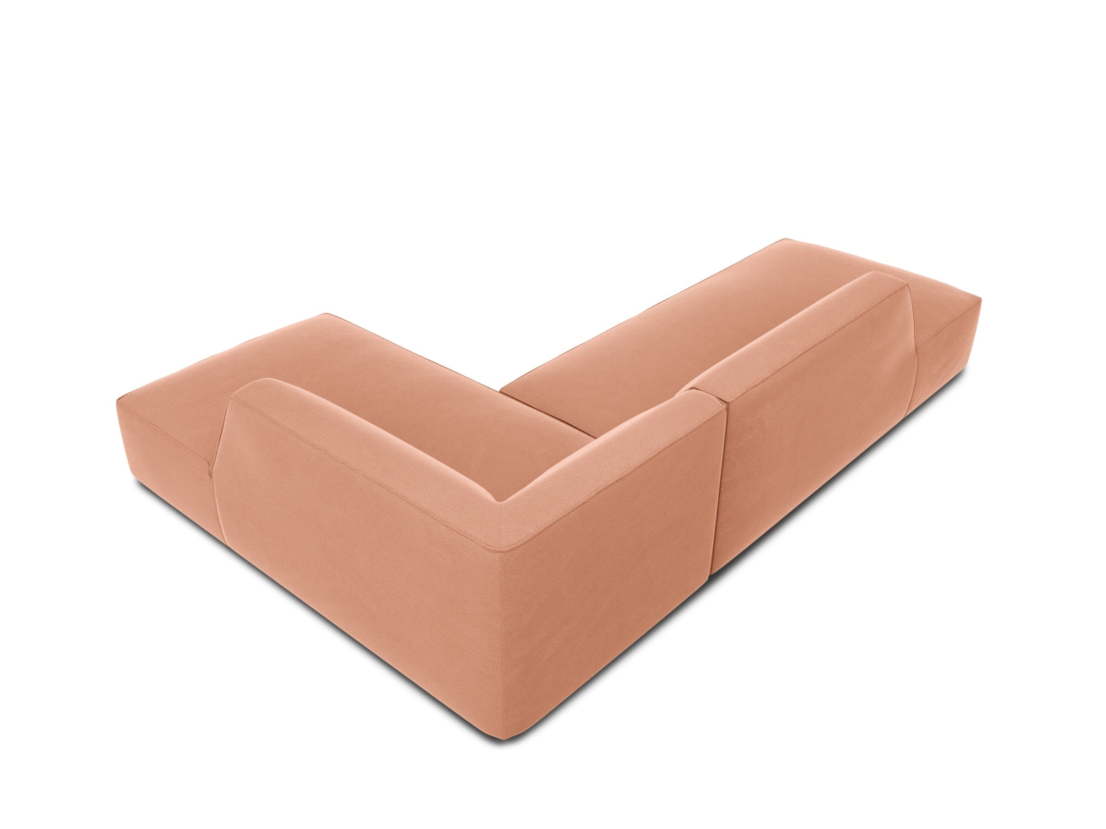 Ruby Velour modulares Ecksofa Open end rechts 4 Sitzer in Pink-Salvador präsentiert im Onlineshop von KAQTU Design AG. L-Sofa rechts ist von Micadoni
