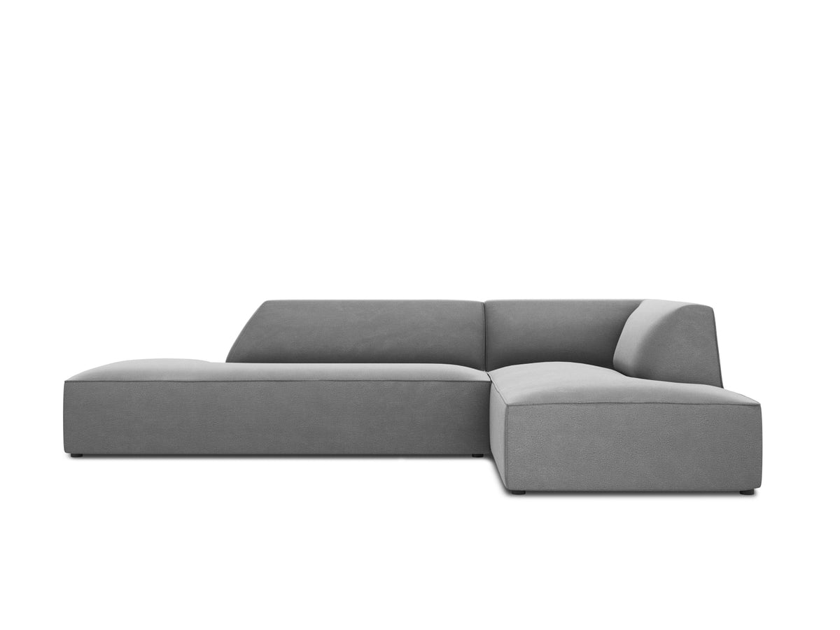 Ruby Velour modulares Ecksofa Open end rechts 4 Sitzer in Grey-Salvador präsentiert im Onlineshop von KAQTU Design AG. L-Sofa rechts ist von Micadoni