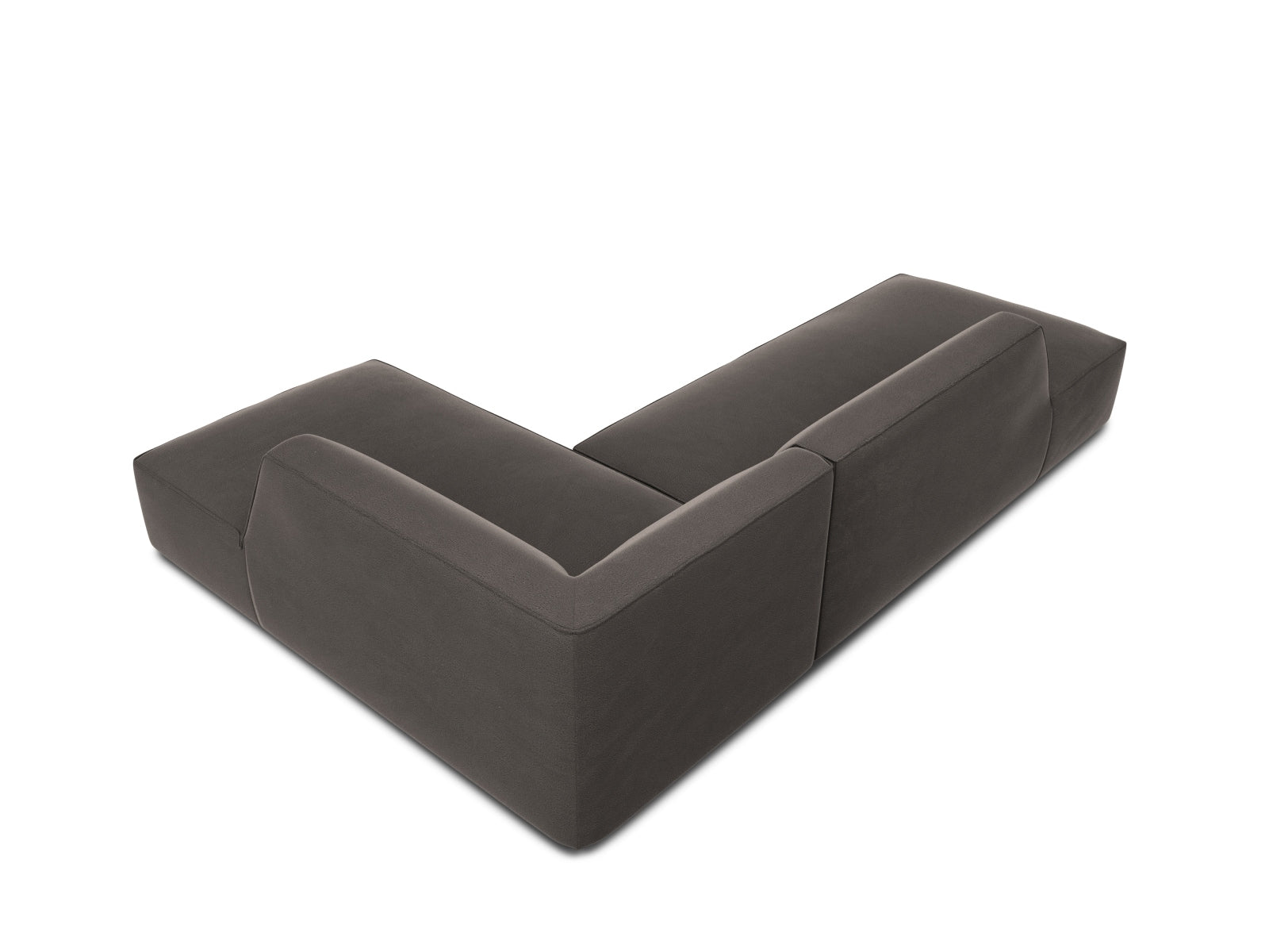 Ruby Velour modulares Ecksofa Open end rechts 4 Sitzer in Dark Grey-Salvador präsentiert im Onlineshop von KAQTU Design AG. L-Sofa rechts ist von Micadoni