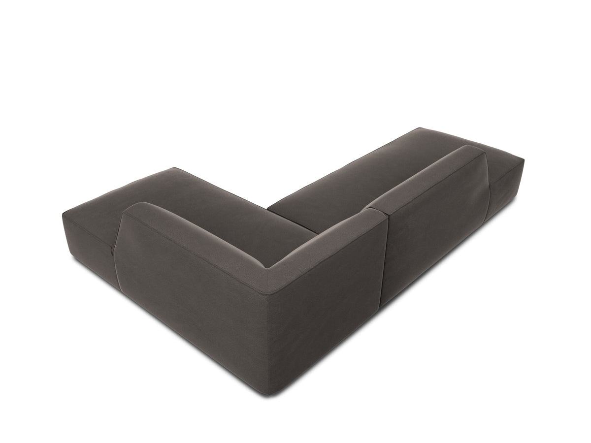 Ruby Velour modulares Ecksofa Open end rechts 4 Sitzer in Dark Grey-Salvador präsentiert im Onlineshop von KAQTU Design AG. L-Sofa rechts ist von Micadoni