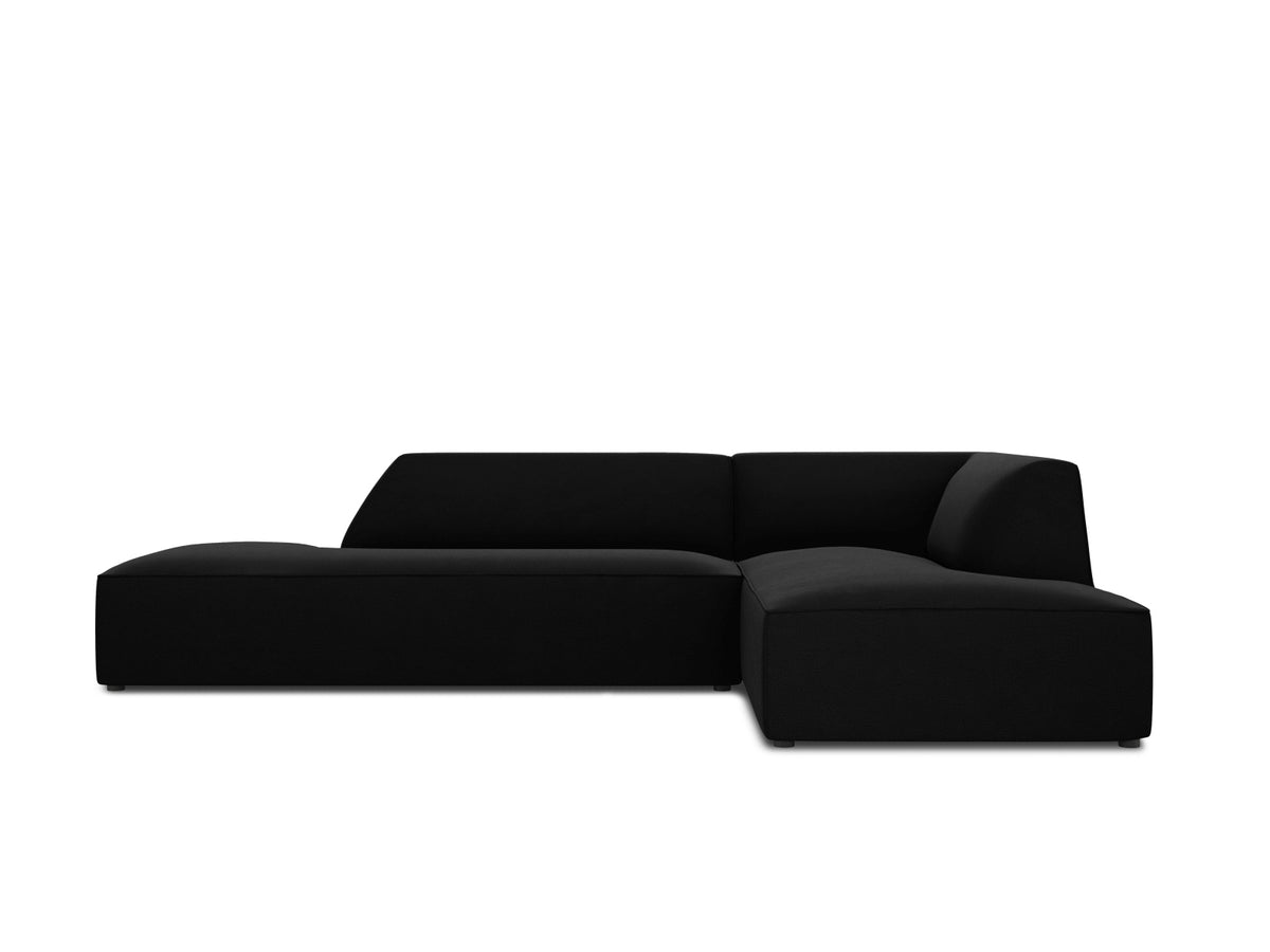 Ruby Velour modulares Ecksofa Open end rechts 4 Sitzer in Black-Salvador präsentiert im Onlineshop von KAQTU Design AG. L-Sofa rechts ist von Micadoni