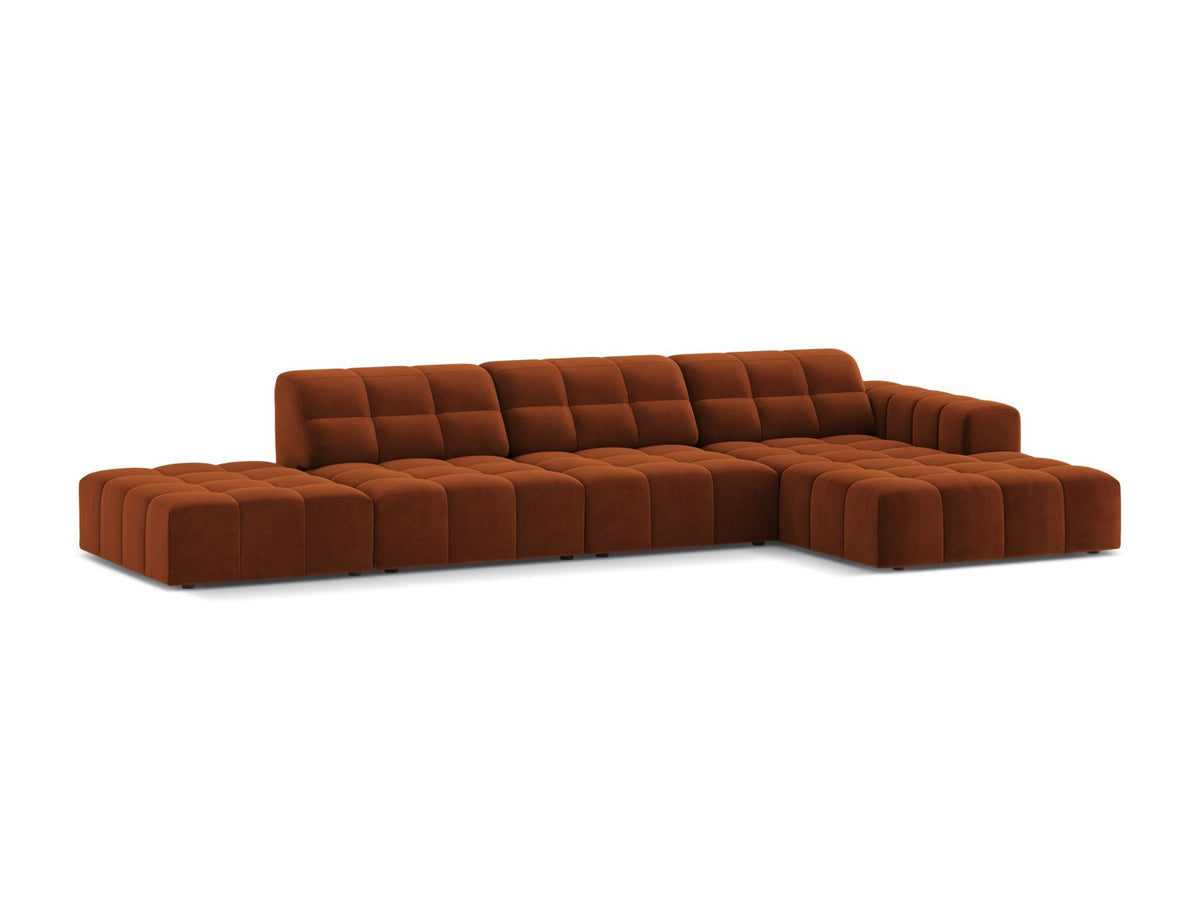 5-Sitzer Ecksofa rechts Jennifer in Terracotta-Bluvel präsentiert im Onlineshop von KAQTU Design AG. Ecksofa rechts ist von Micadoni