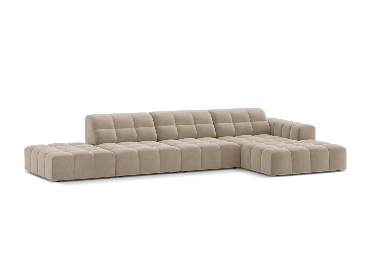 5-Sitzer Ecksofa rechts Jennifer in Dark Beige-Bluvel präsentiert im Onlineshop von KAQTU Design AG. Ecksofa rechts ist von Micadoni
