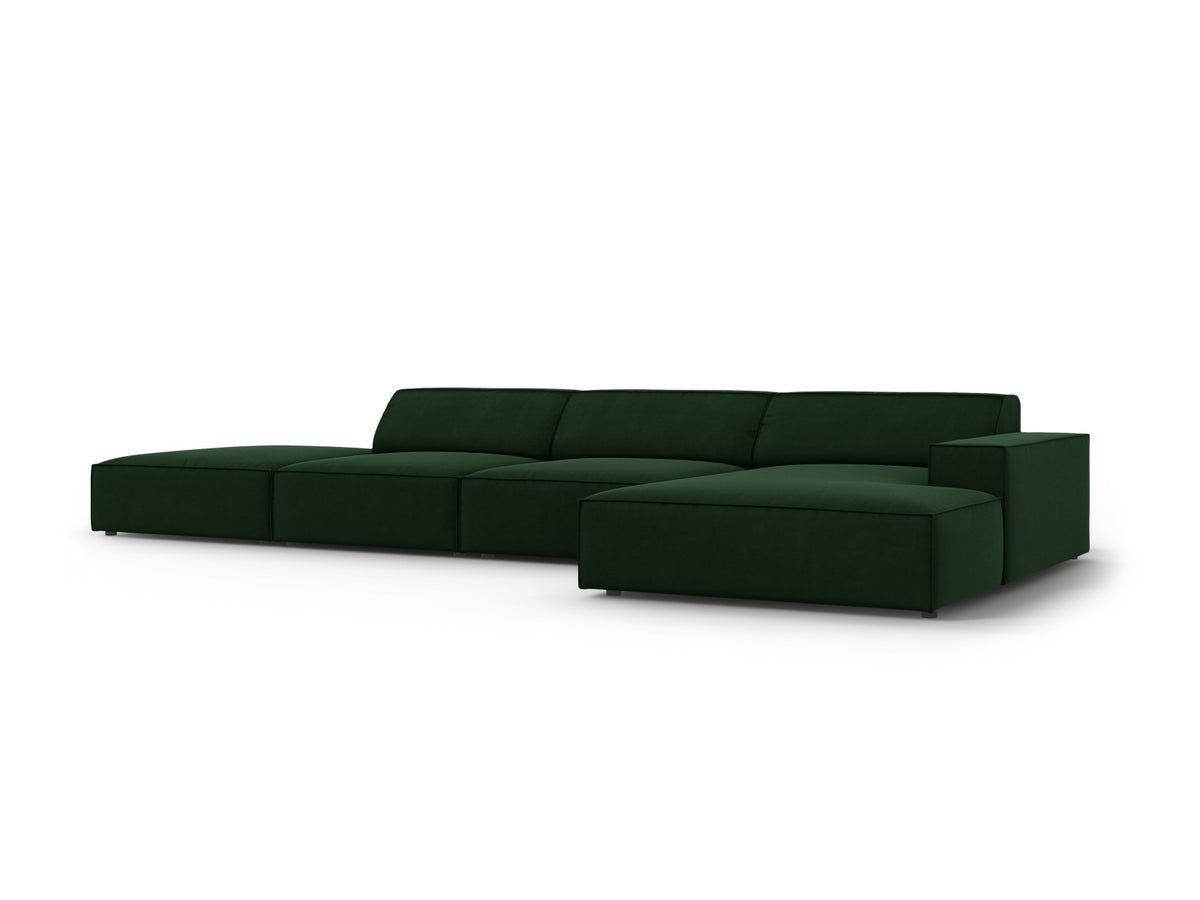 Jodie Velour modulares Ecksofa rechts 5 Sitzer in Bottle Green-Bluvel präsentiert im Onlineshop von KAQTU Design AG. L-Sofa rechts ist von Micadoni