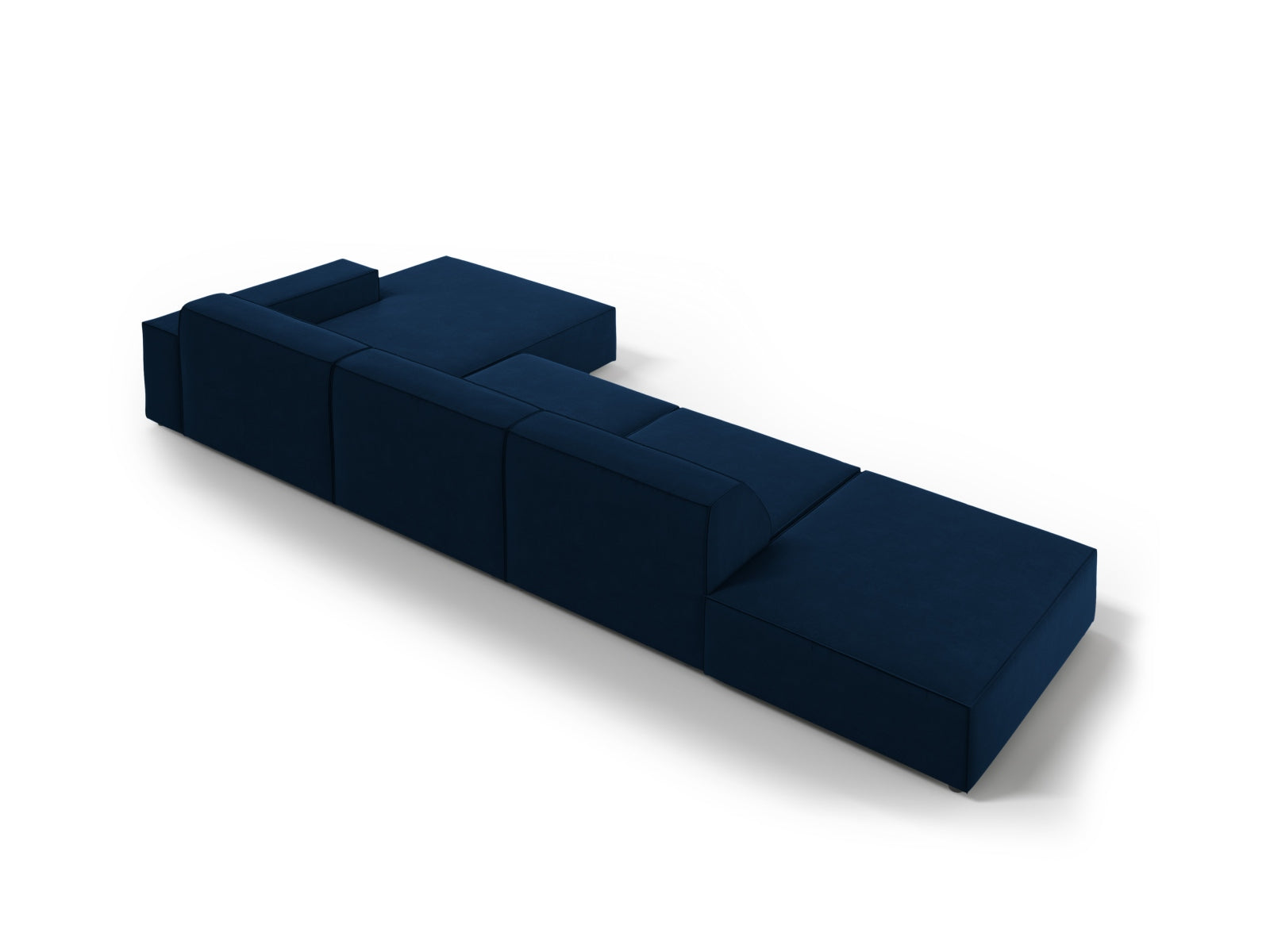 Modulares Ecksofa Jodie in Royal Blue, 5-Sitzer, bietet modernen Komfort und vielseitige Gestaltungsmöglichkeiten für Ihr Zuhause.