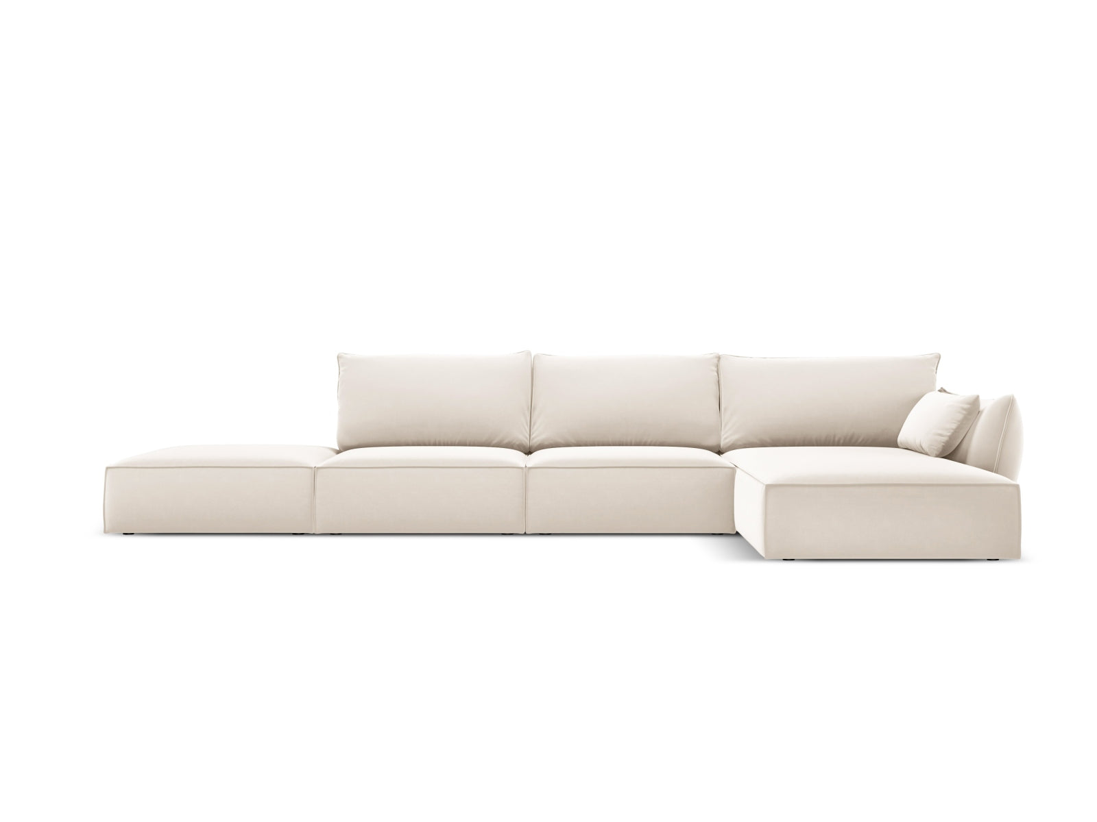 Kaelle Velour Ecksofa rechts 5 Sitzer in Light Beige präsentiert im Onlineshop von KAQTU Design AG. Ecksofa rechts ist von Micadoni