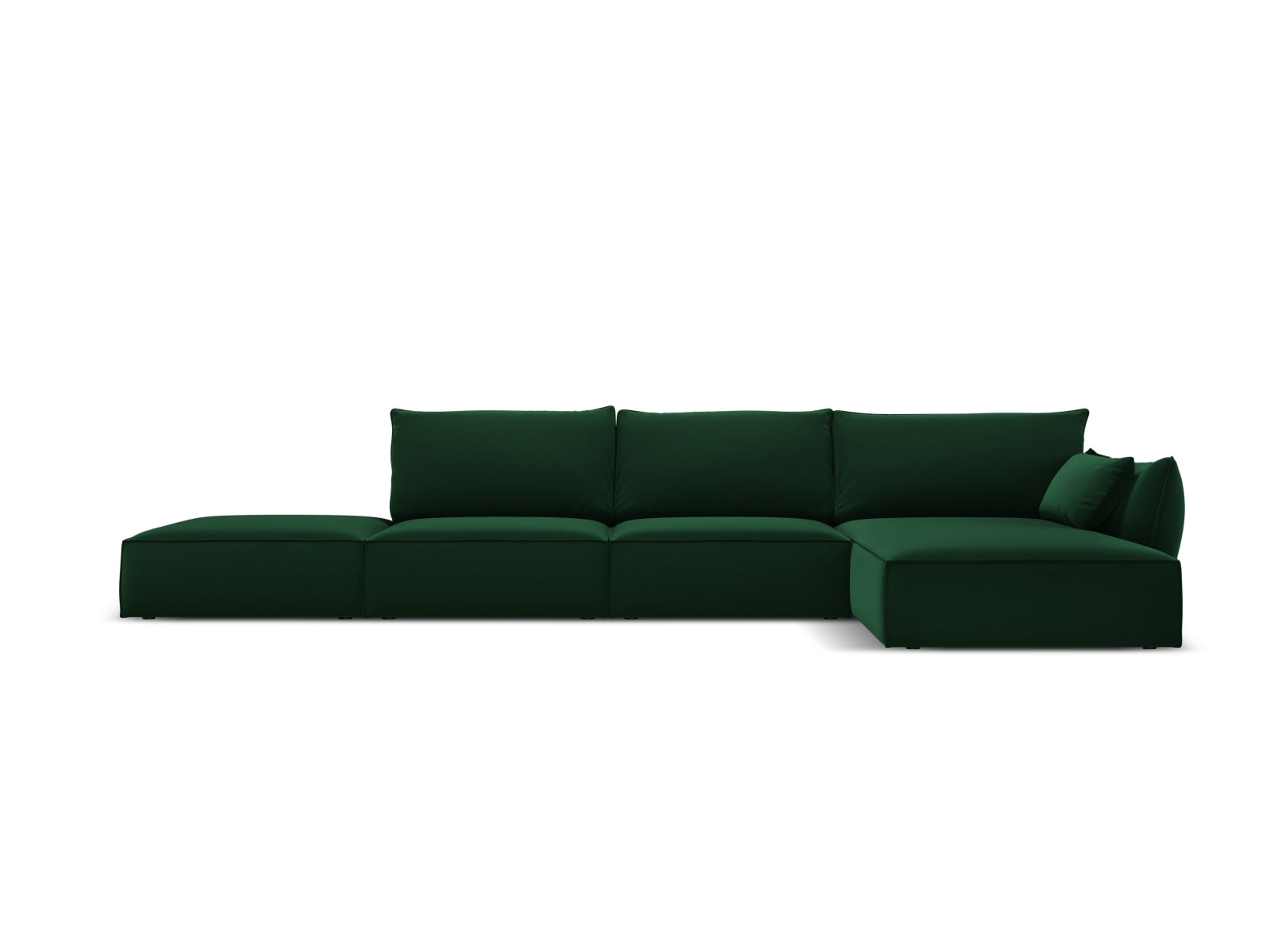 Kaelle Velour Ecksofa rechts 5 Sitzer in Bottle Green präsentiert im Onlineshop von KAQTU Design AG. Ecksofa rechts ist von Micadoni