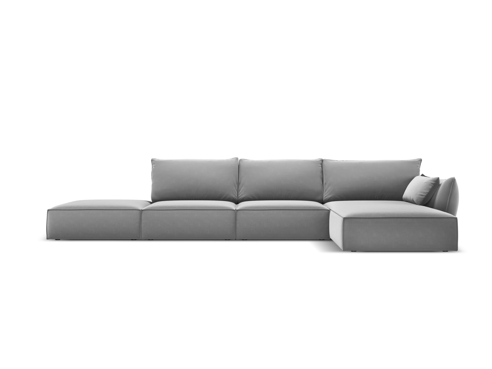 Kaelle Velour Ecksofa rechts 5 Sitzer in Grey präsentiert im Onlineshop von KAQTU Design AG. Ecksofa rechts ist von Micadoni